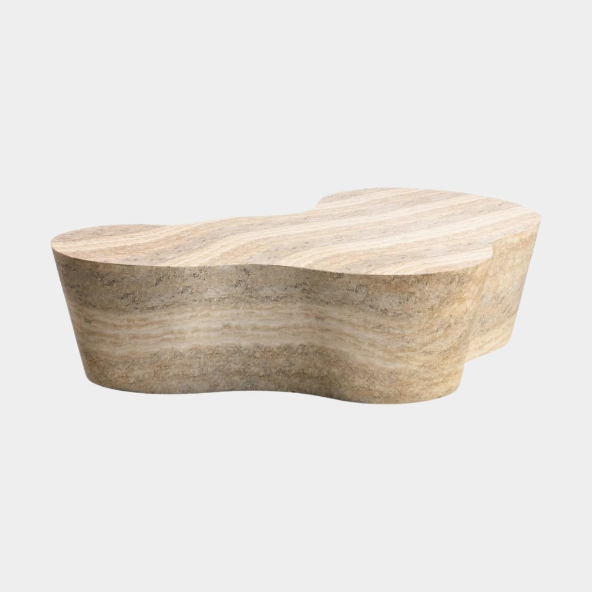 Table basse en faux travertin