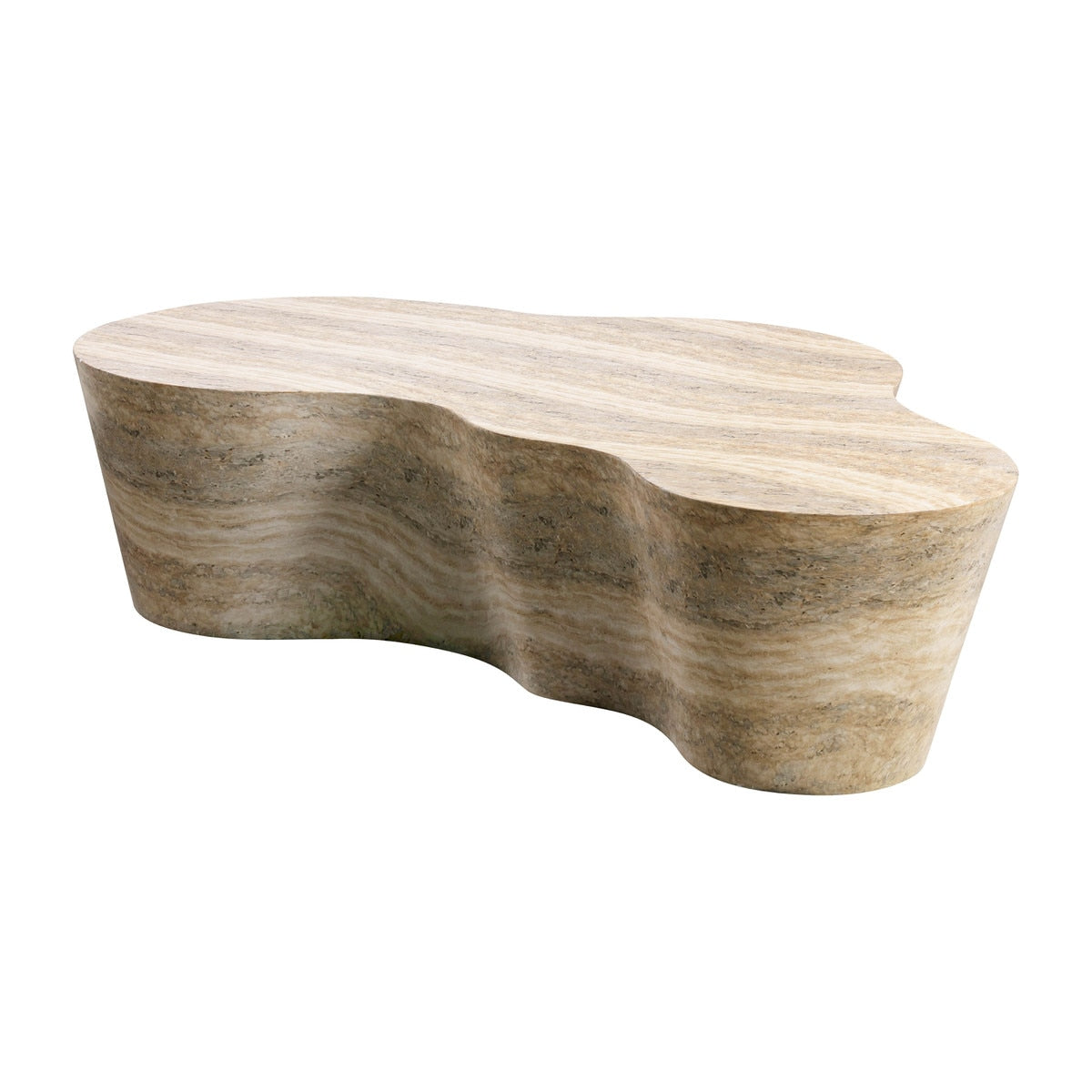 Table basse en faux travertin