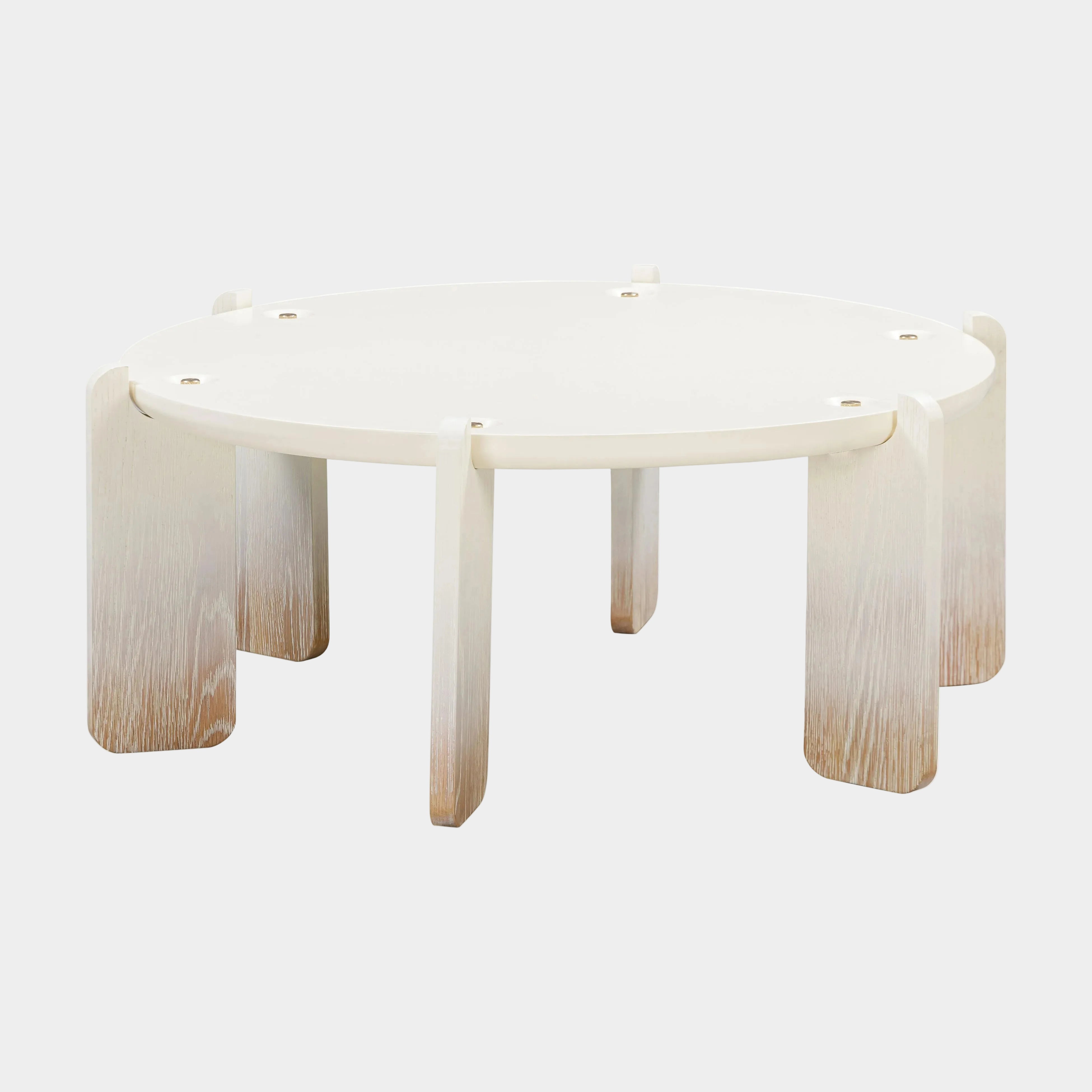 Gloria 35" Cream Oak Round Coffee Table