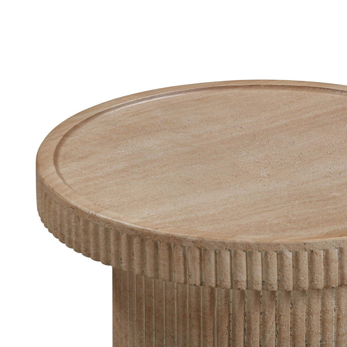 Table d'appoint d'intérieur/extérieur en faux béton travertin Darcy