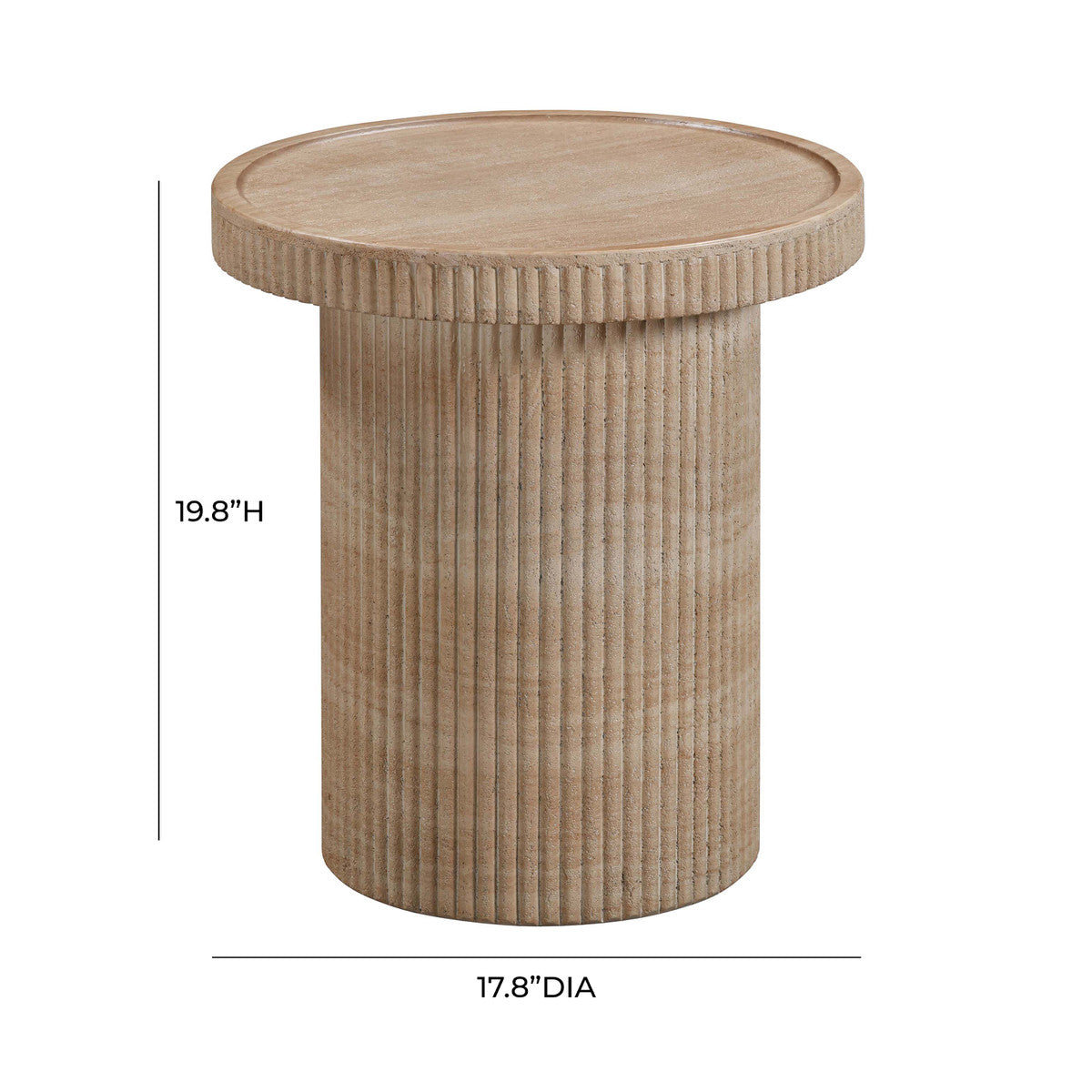 Table d'appoint d'intérieur/extérieur en faux béton travertin Darcy