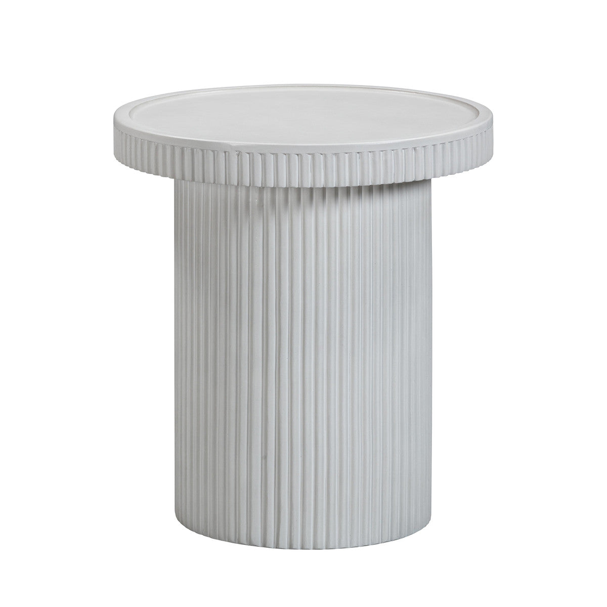 Table d'appoint d'intérieur/extérieur en béton blanc Darcy