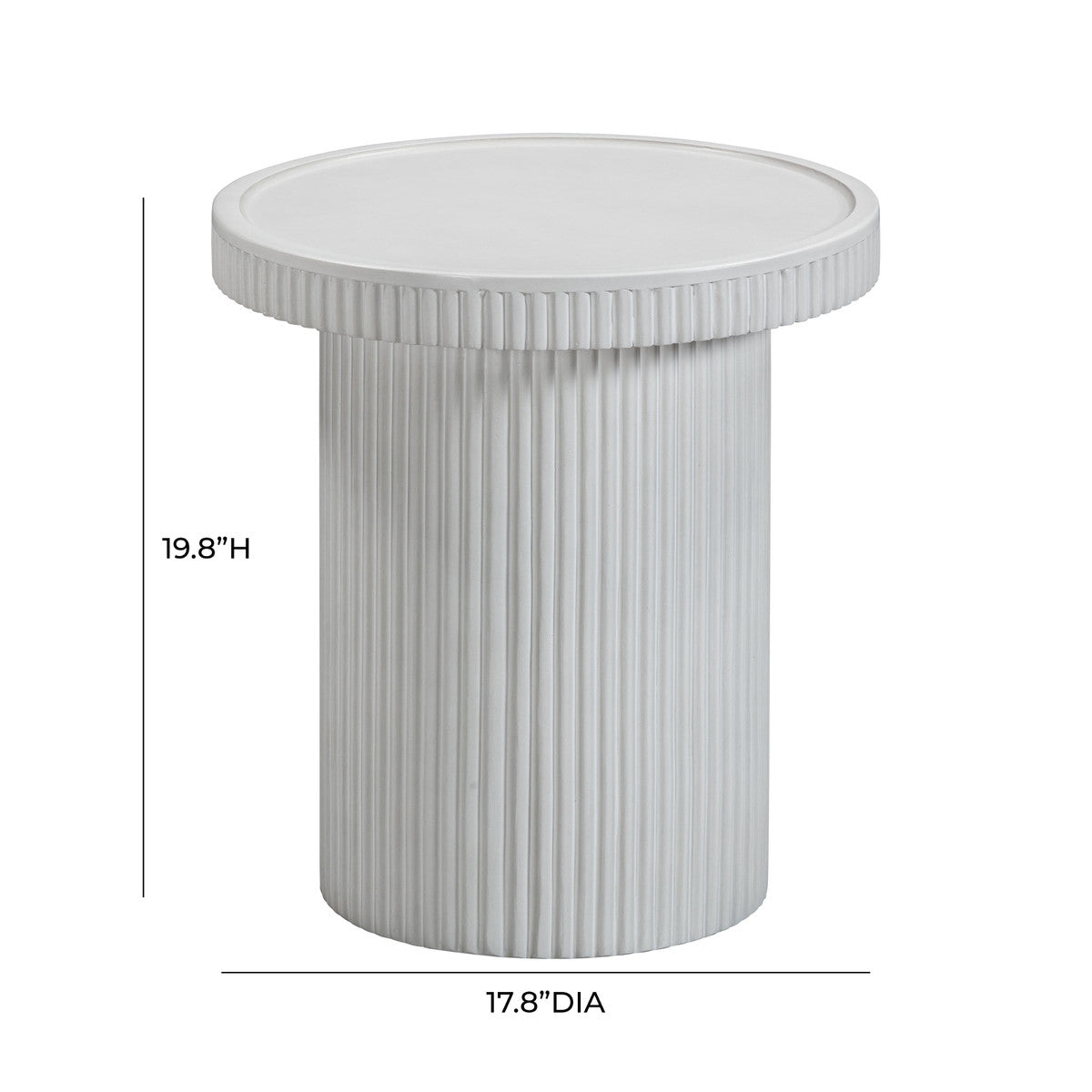 Table d'appoint d'intérieur/extérieur en béton blanc Darcy