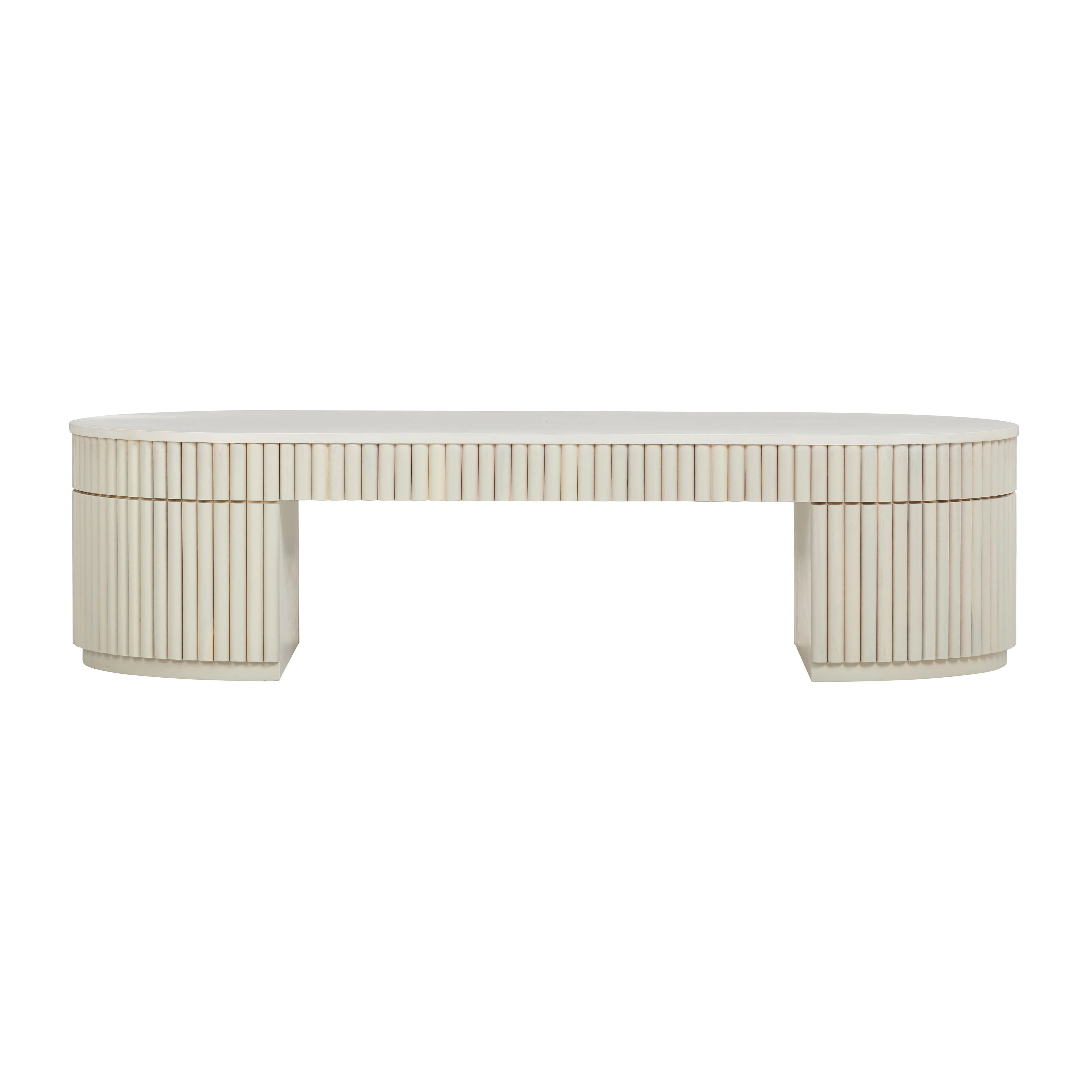Bella 48" Cream Oval Coffee Table