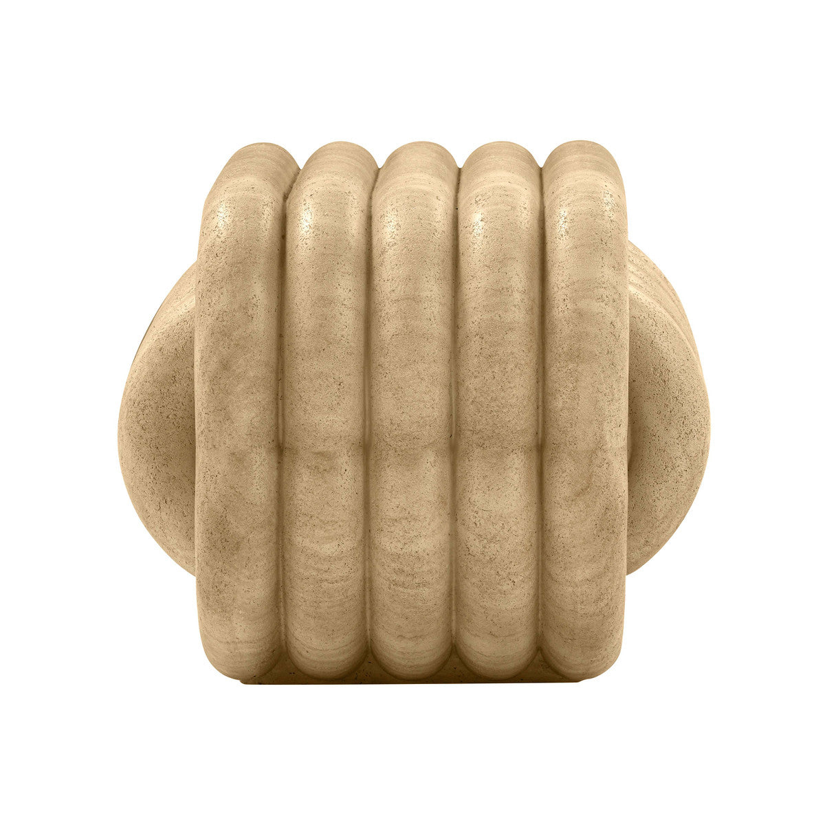 Tabouret d'appoint d'intérieur/extérieur en faux travertin Love Knot