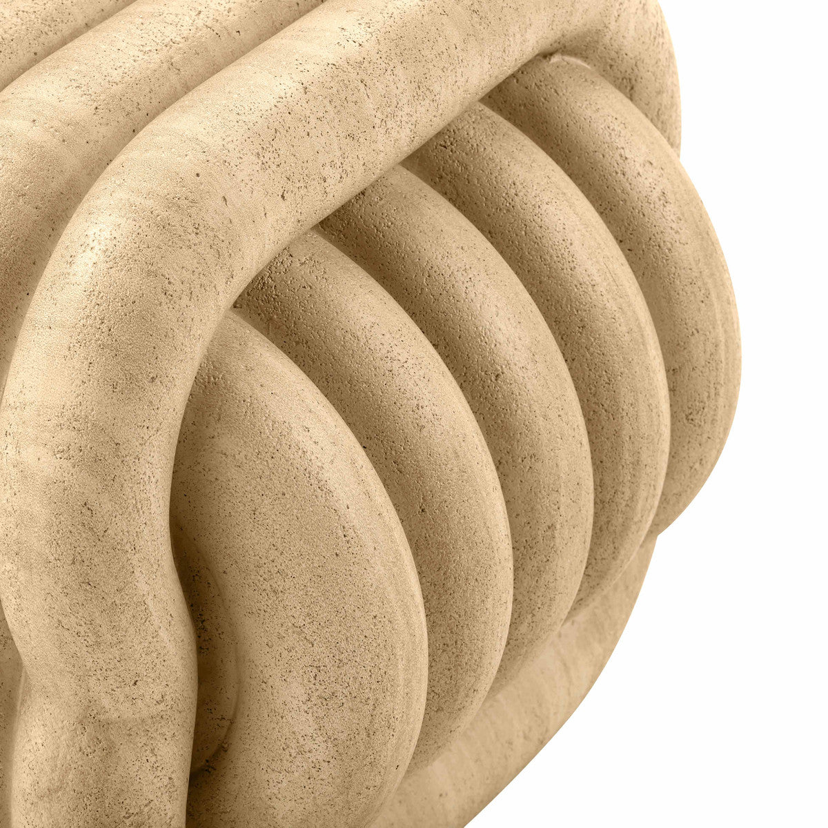 Tabouret d'appoint d'intérieur/extérieur en faux travertin Love Knot
