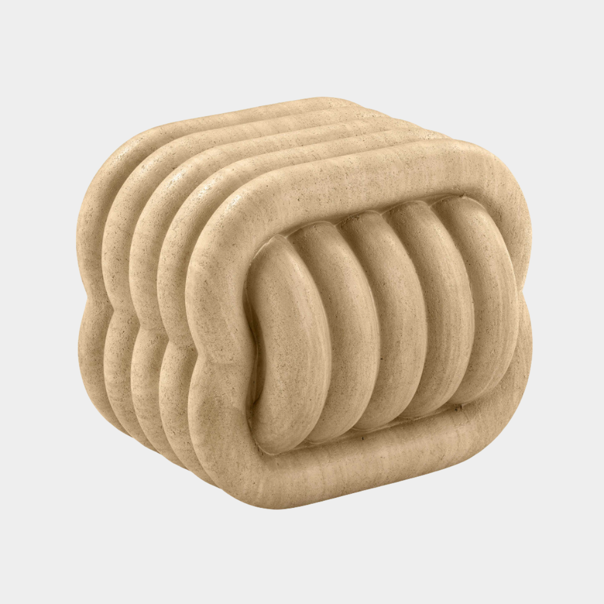 Tabouret d'appoint d'intérieur/extérieur en faux travertin Love Knot
