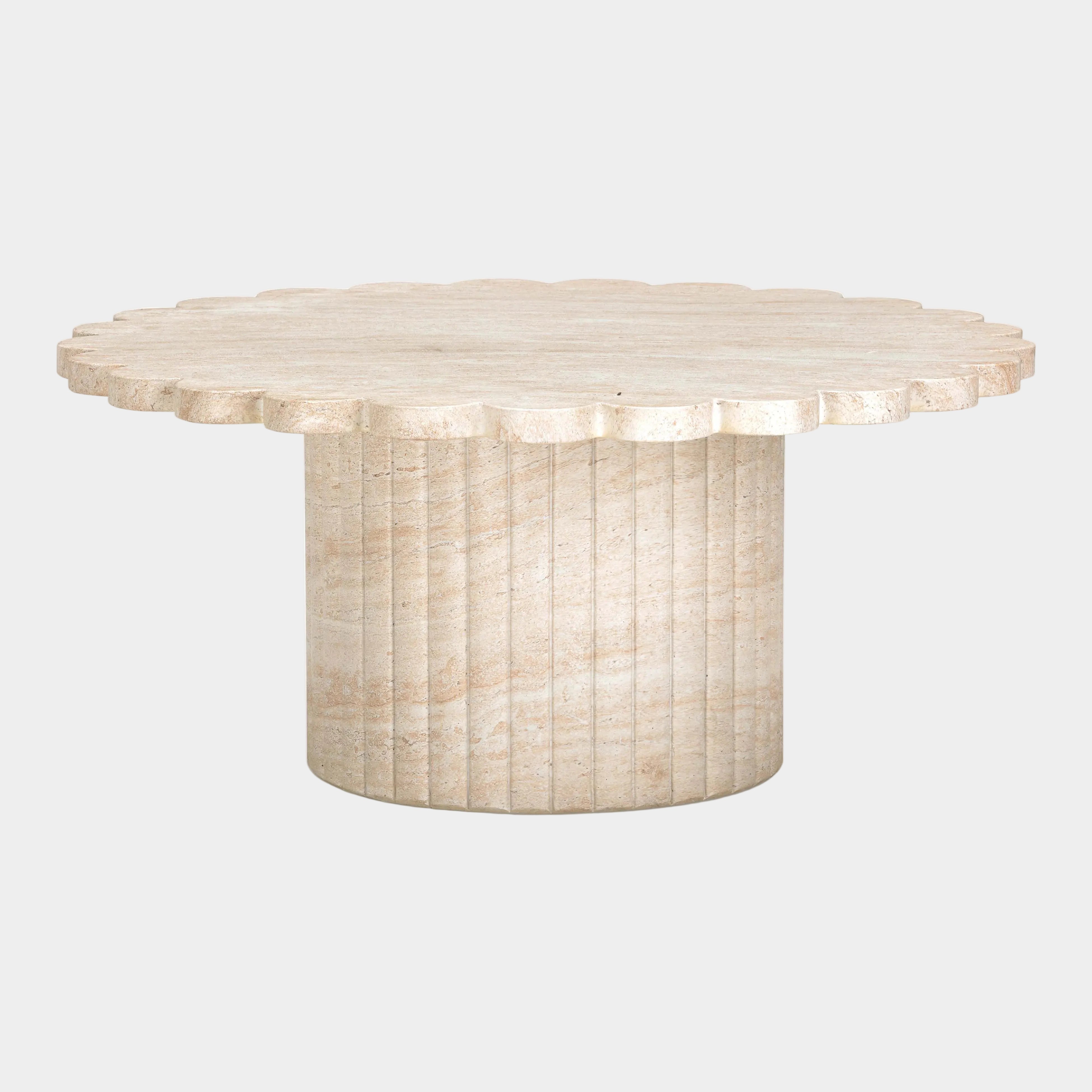 Blossom 36" Washed Faux Travertine Finish Indoor/Outdoor Round Coffee Table