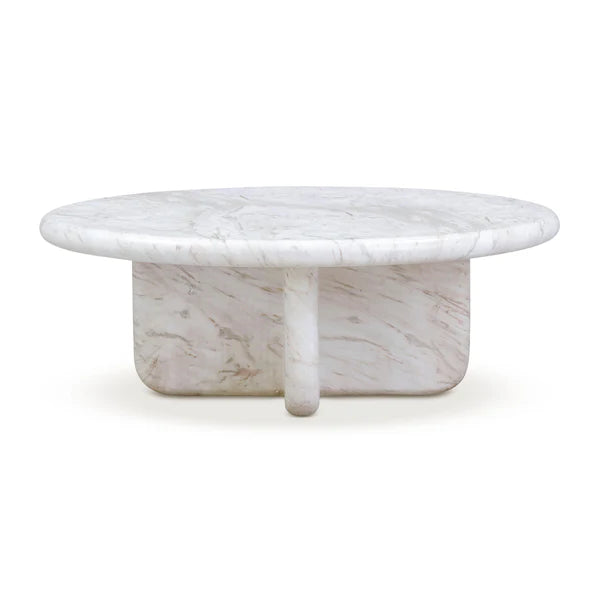 Juju Faux Marble Indoor/Outdoor Round Coffee Table (24"-32")