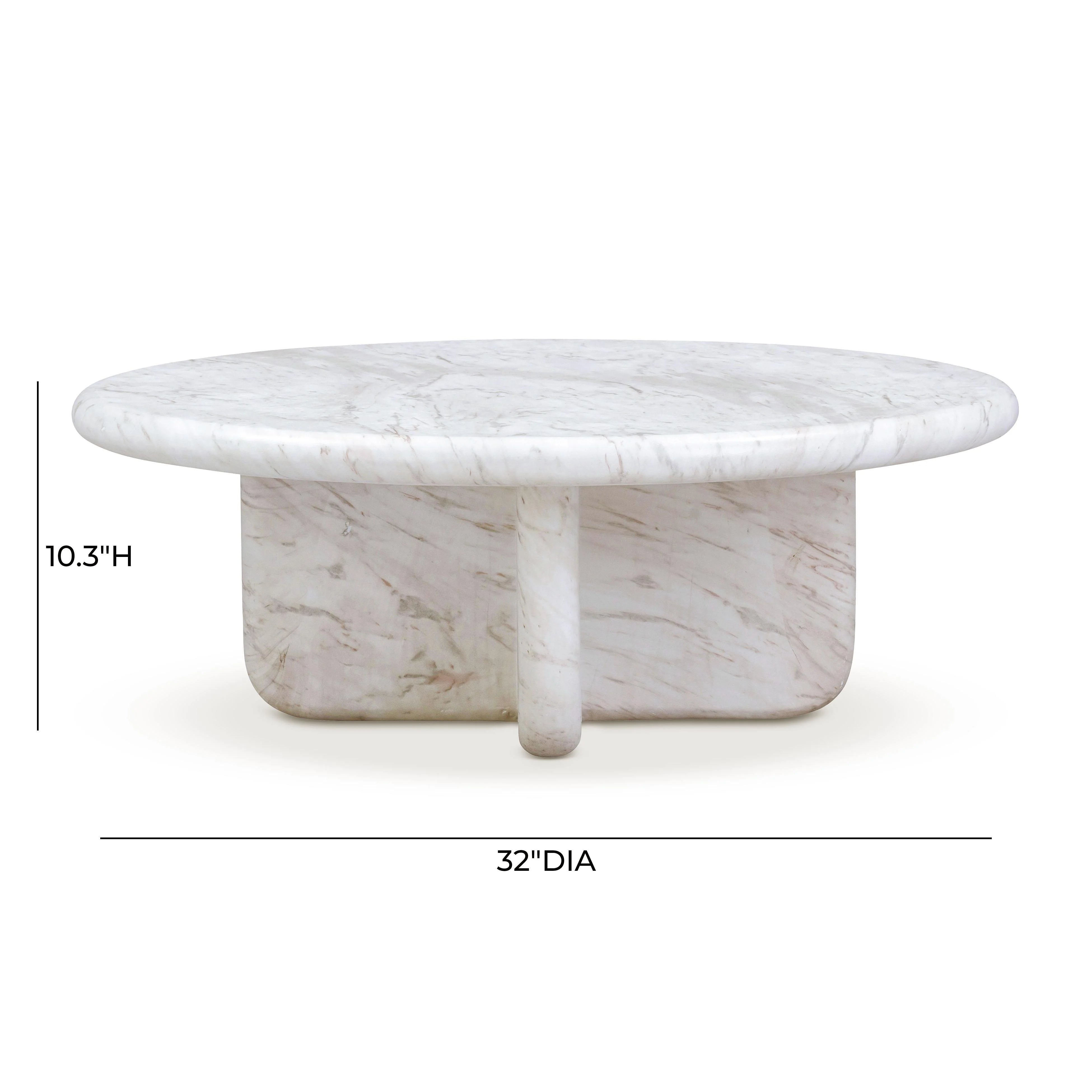 Juju Faux Marble Indoor/Outdoor Round Coffee Table (24"-32")