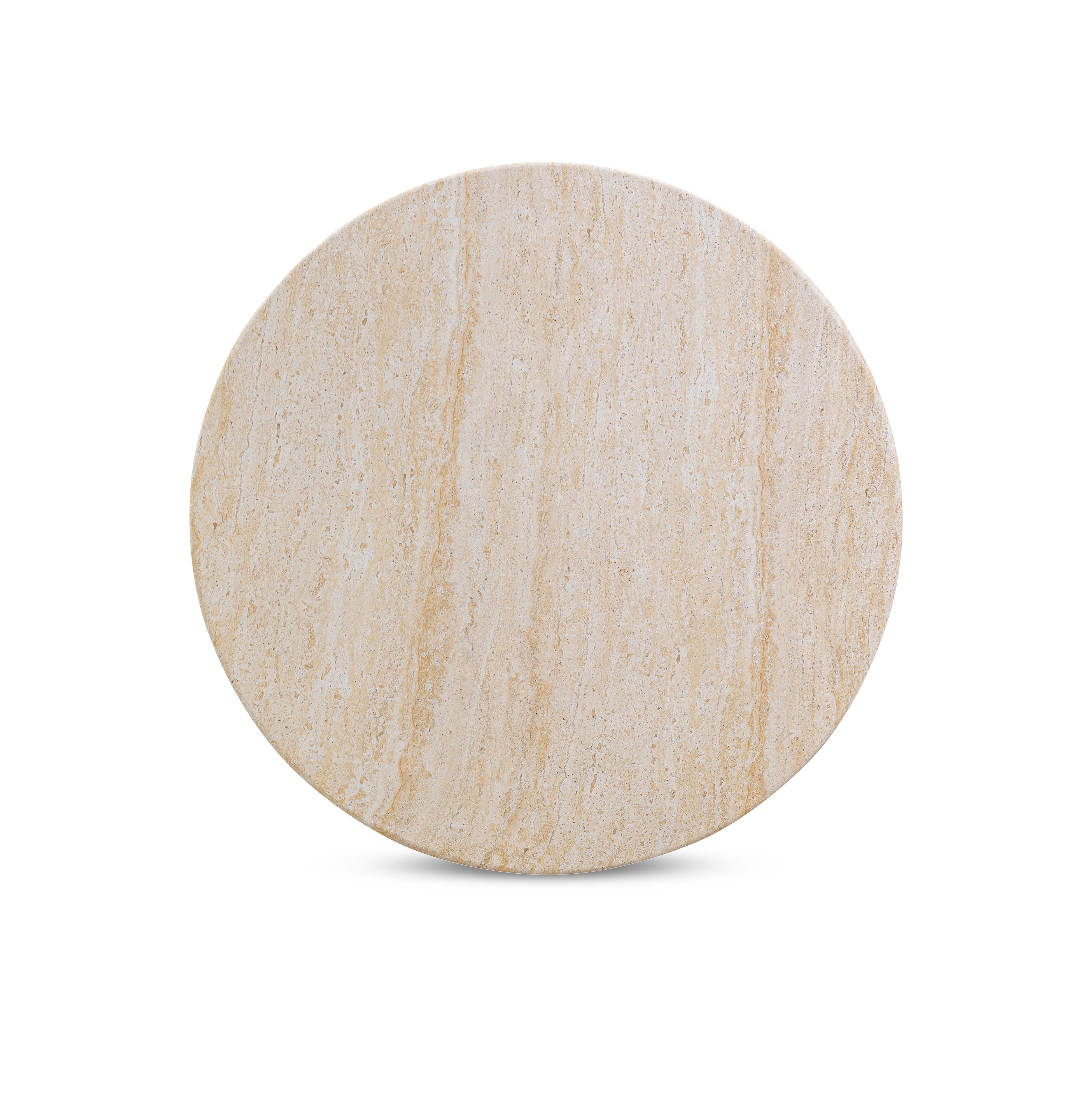 Amora 2-Piece Faux Travertine Indoor/Outdoor Nesting Accent Table Set