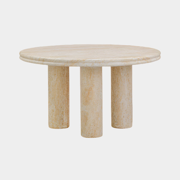 Amora Faux Travertine Indoor/Outdoor 26" Round Accent Table