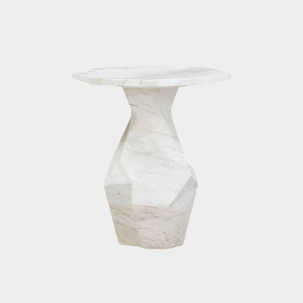 Esme Faux Marble Indoor / Outdoor Round Side Table