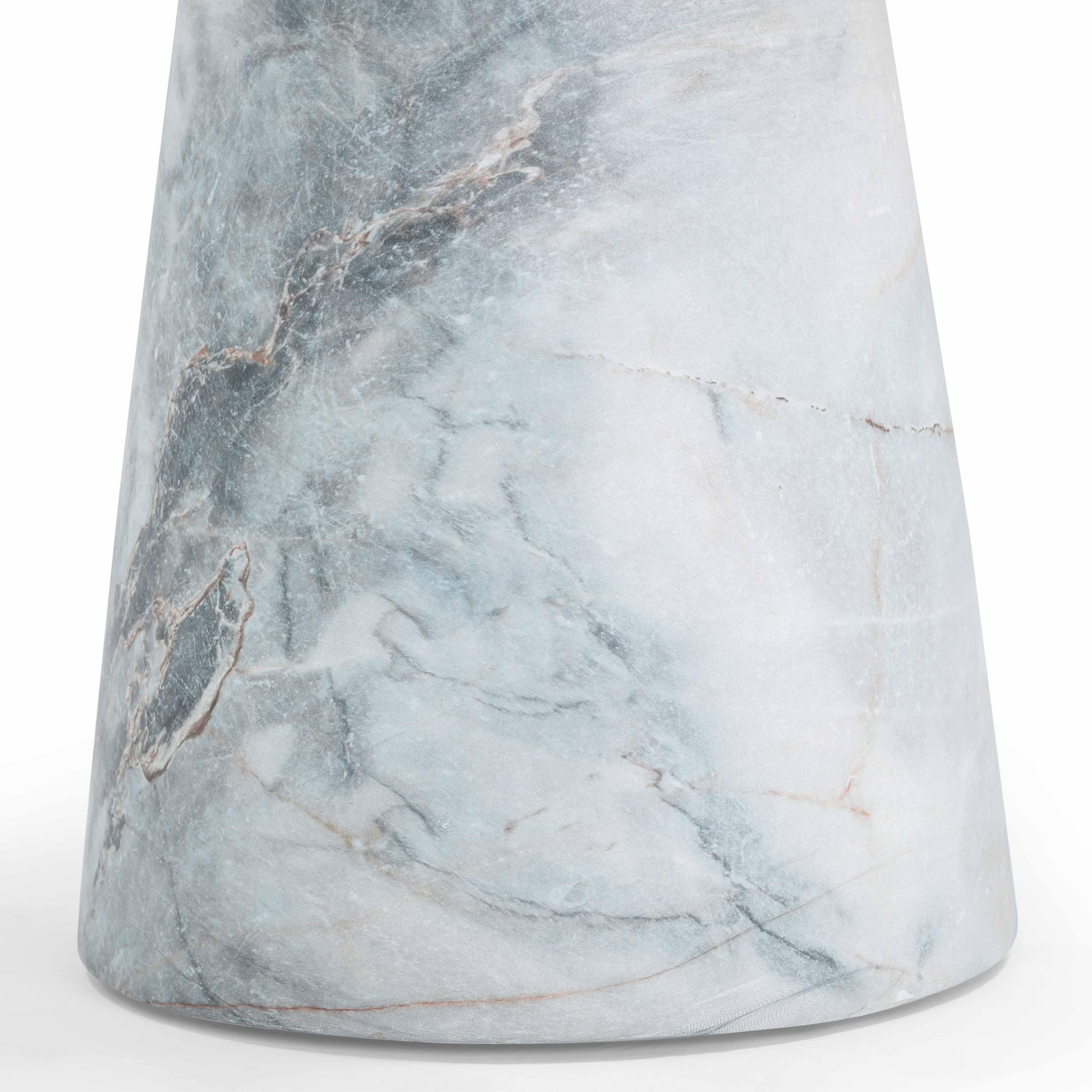 Zara Faux Aegean Marble Indoor/Outdoor Side Table