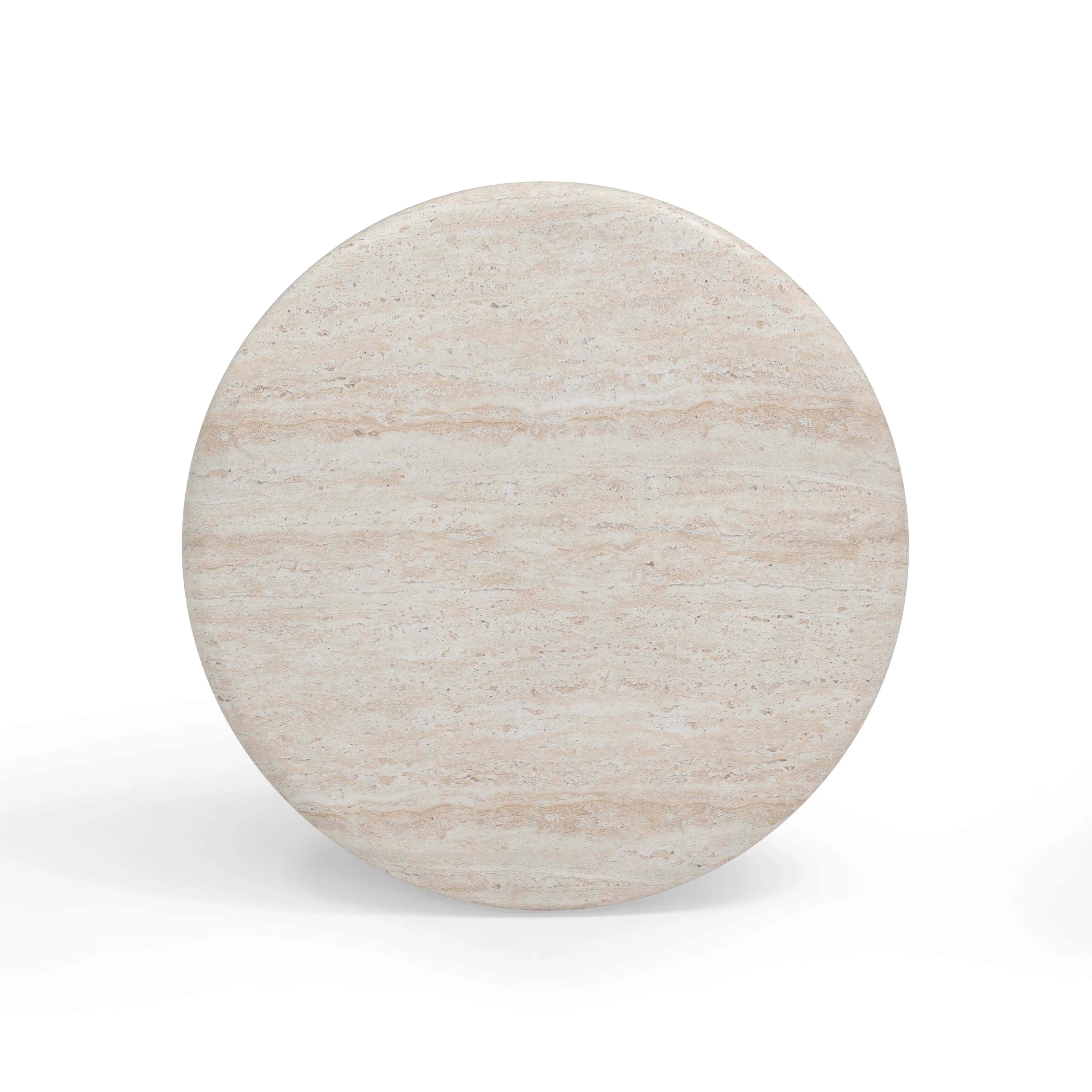 Cynthia Faux Travertine Concrete Indoor/Outdoor Side Table