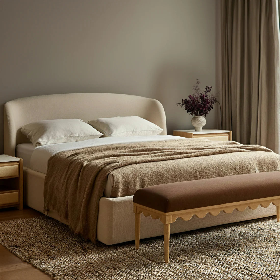 Oodle 56.5" Performance Vegan Mohair Bench