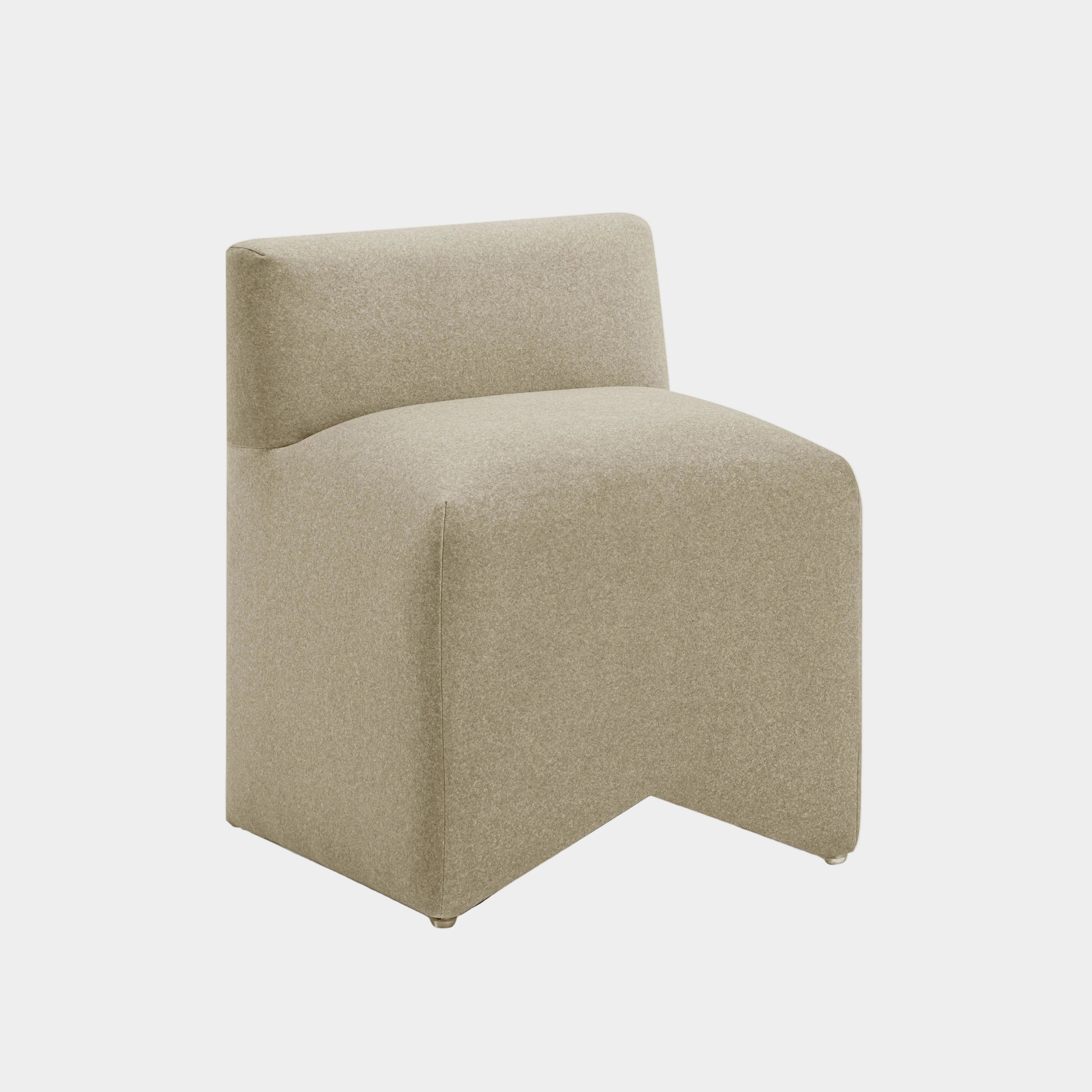 Pippa Taupe Performance Vegan Mohair Accent Stool