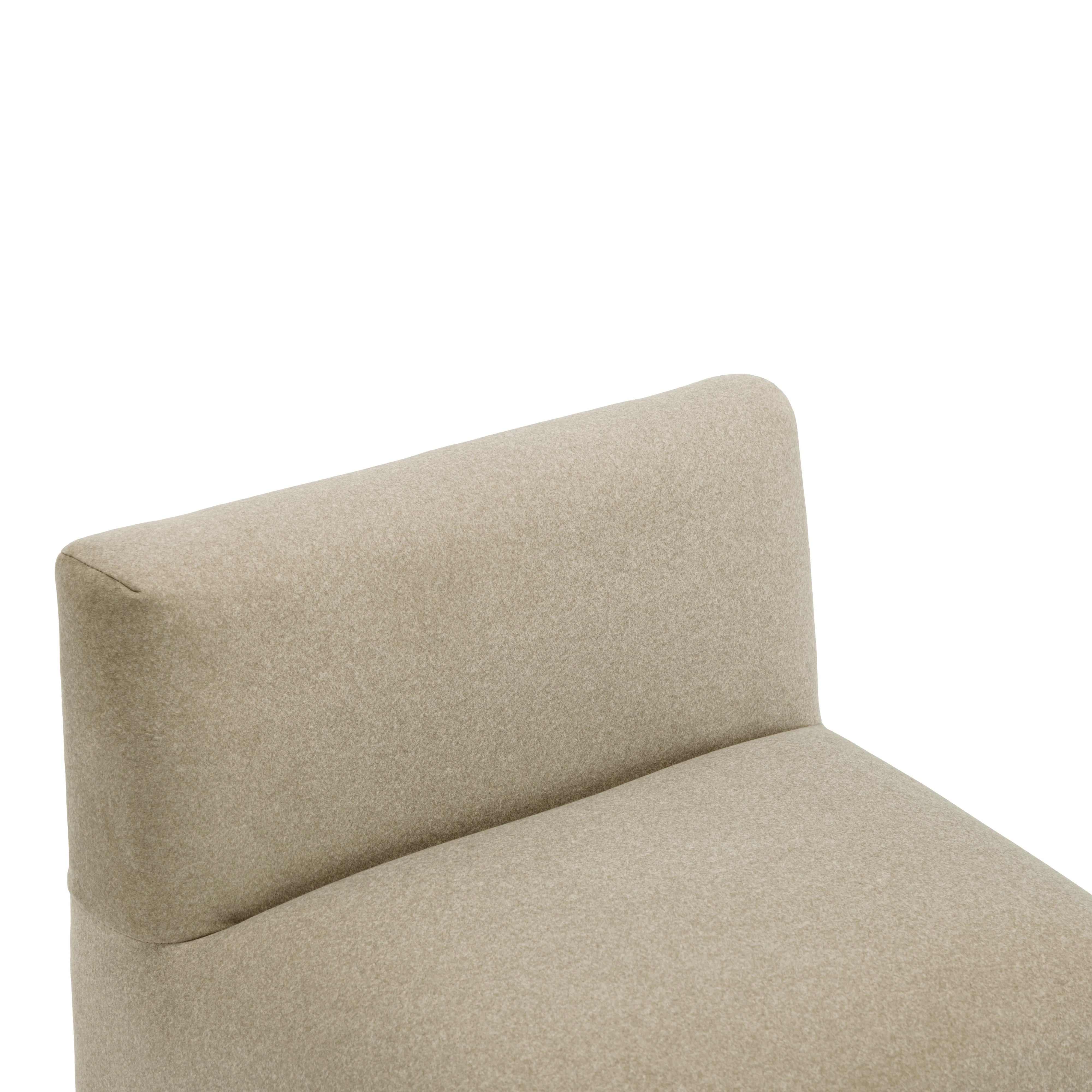 Pippa Taupe Performance Vegan Mohair Accent Stool