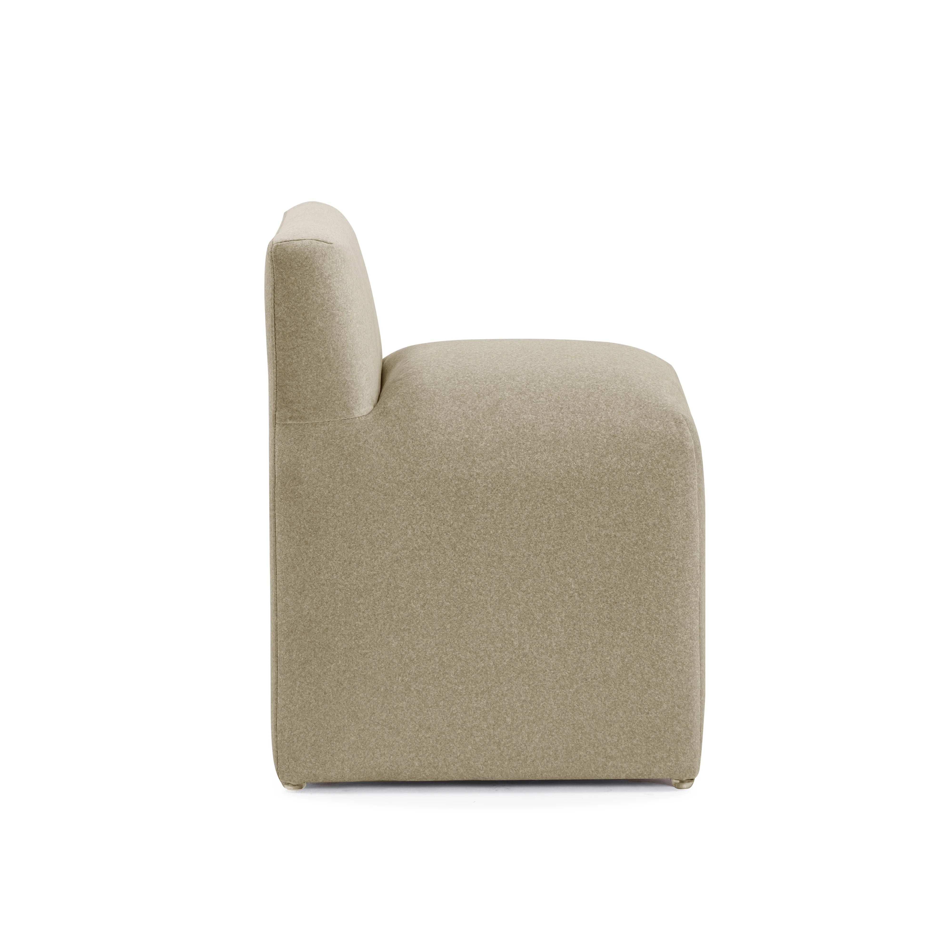 Pippa Taupe Performance Vegan Mohair Accent Stool