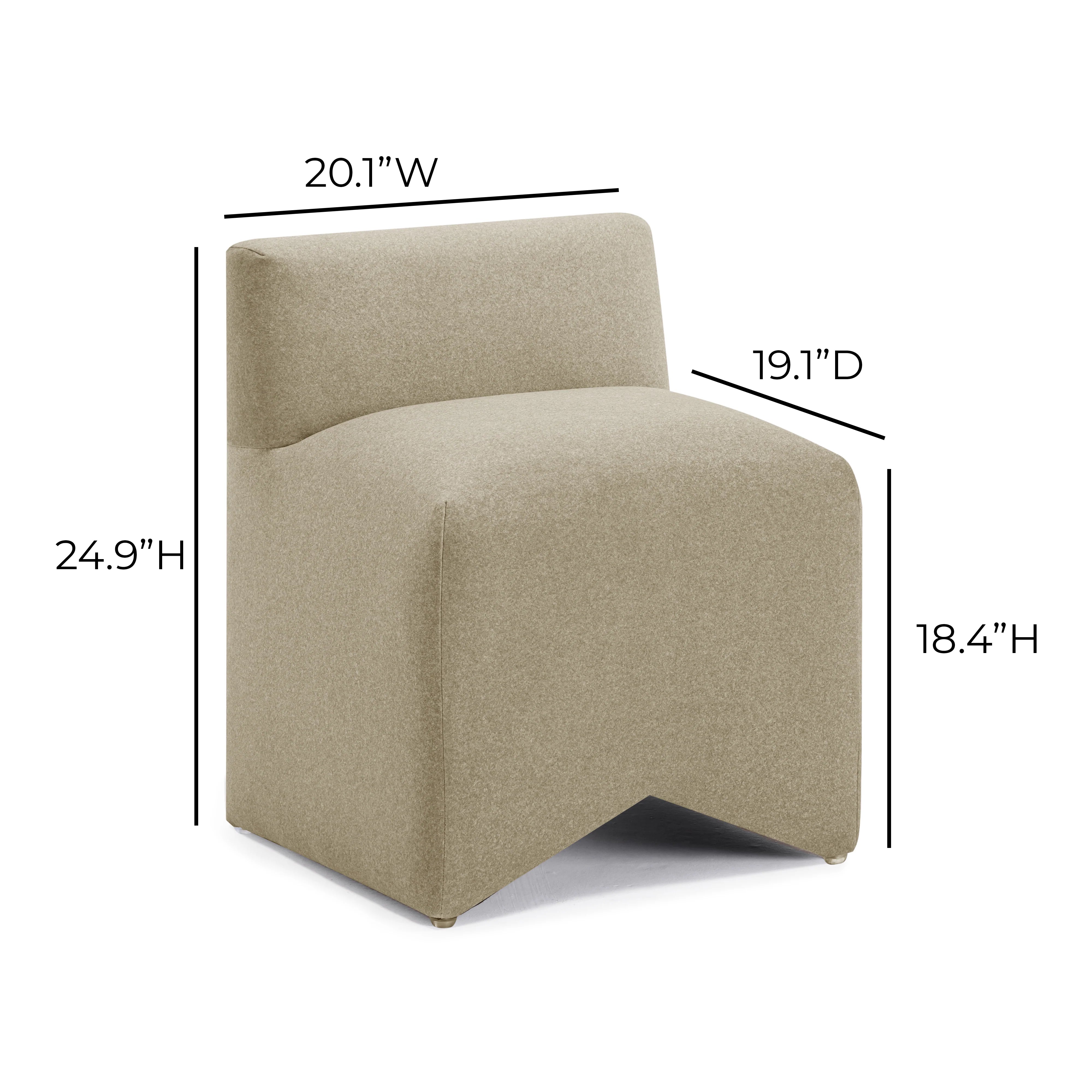 Pippa Taupe Performance Vegan Mohair Accent Stool