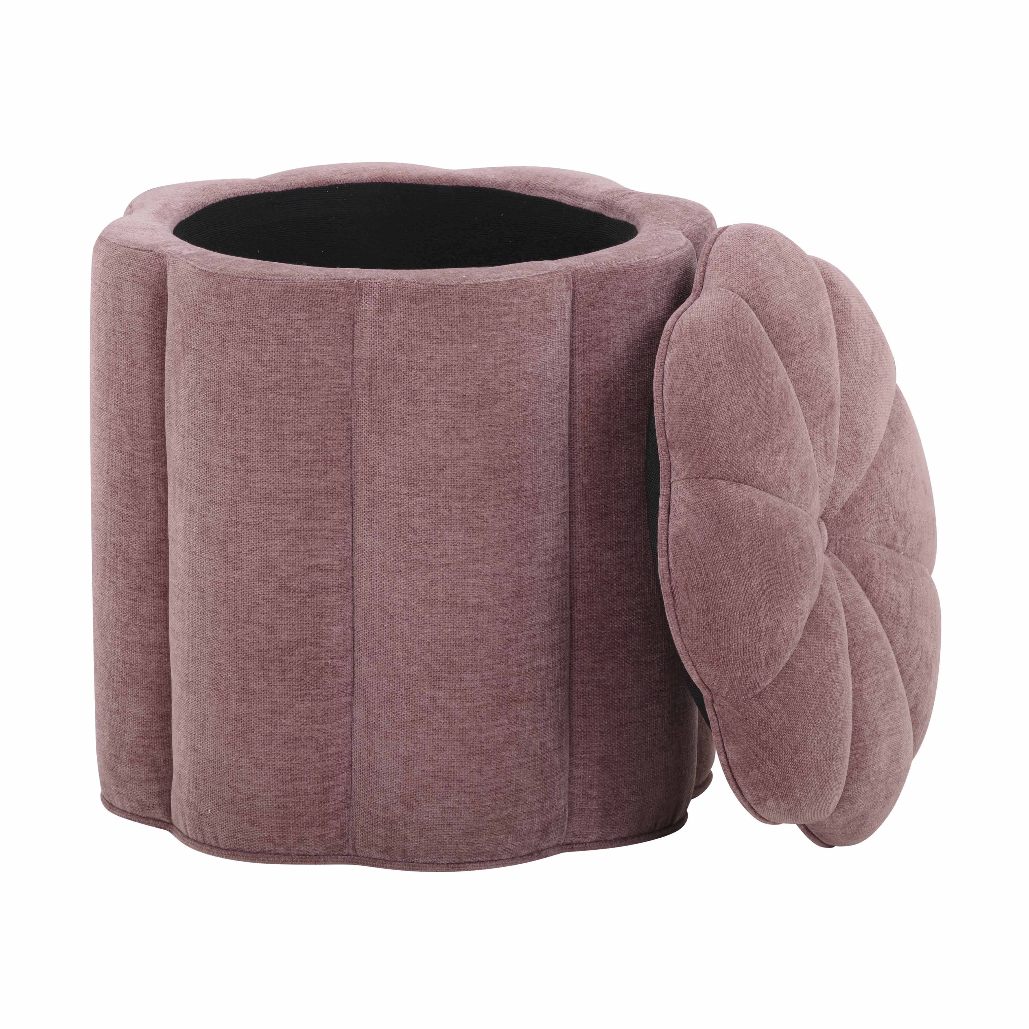 Fleur Textured Performance Velvet Storage Ottoman