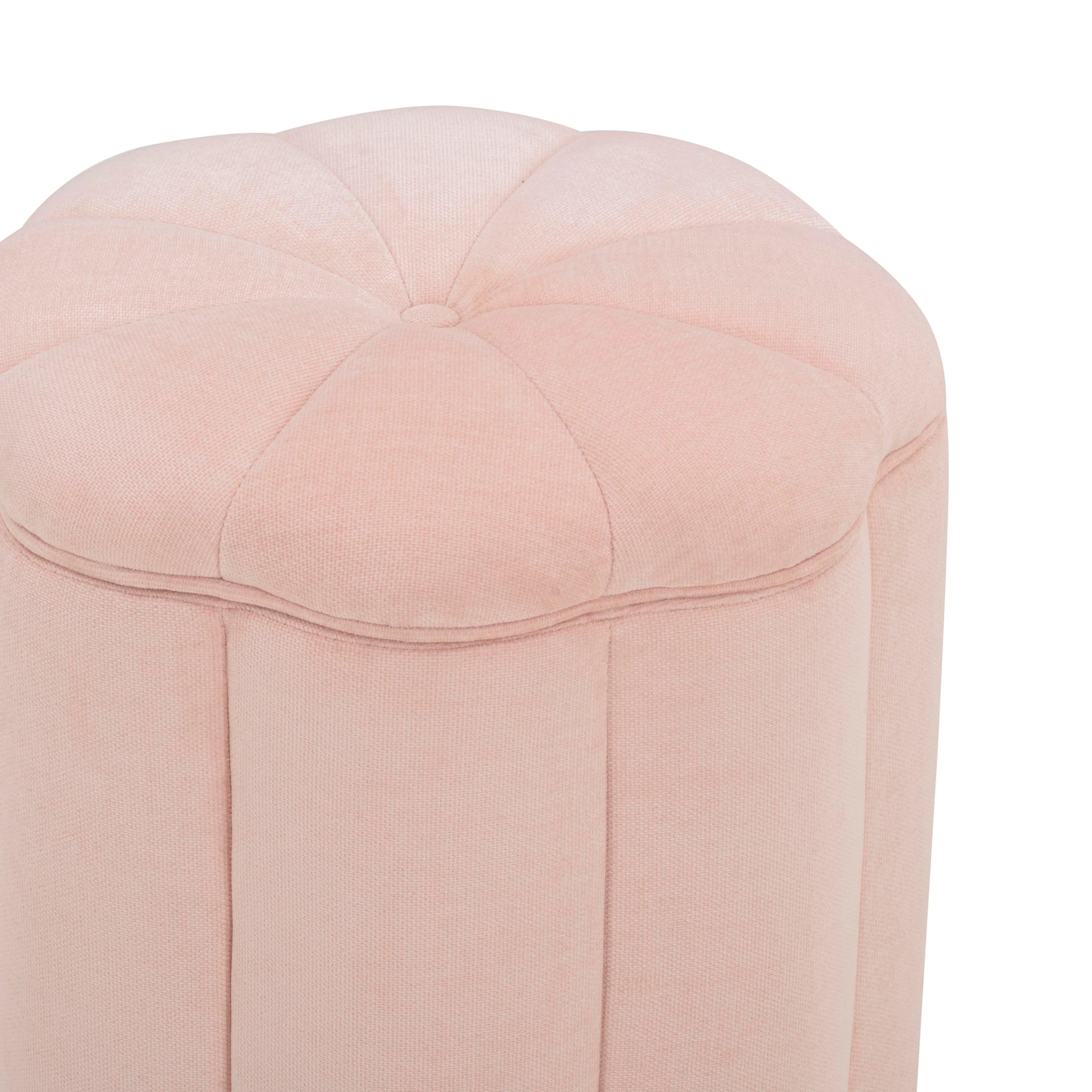 Fleur Textured Performance Velvet Storage Ottoman