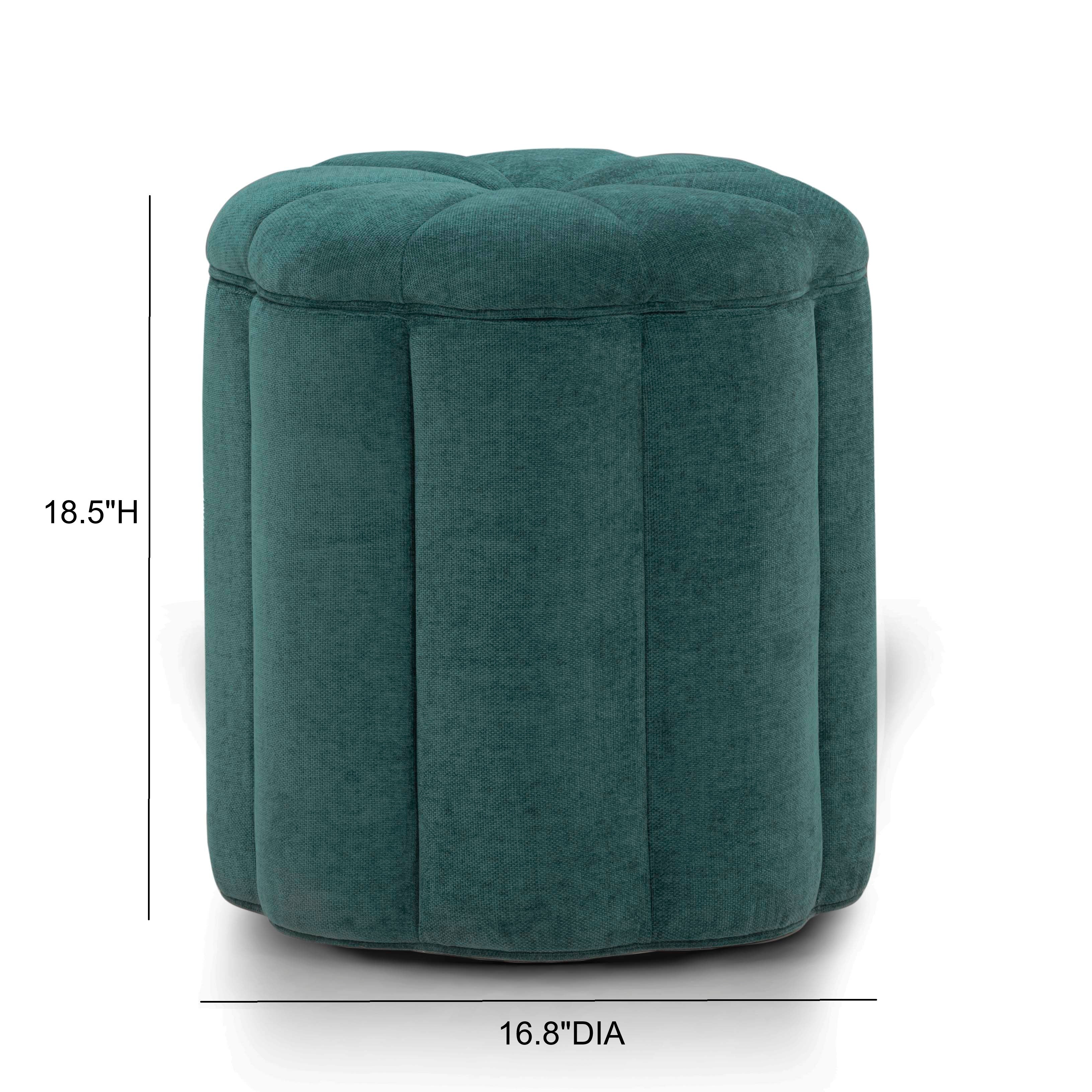 Fleur Textured Performance Velvet Storage Ottoman