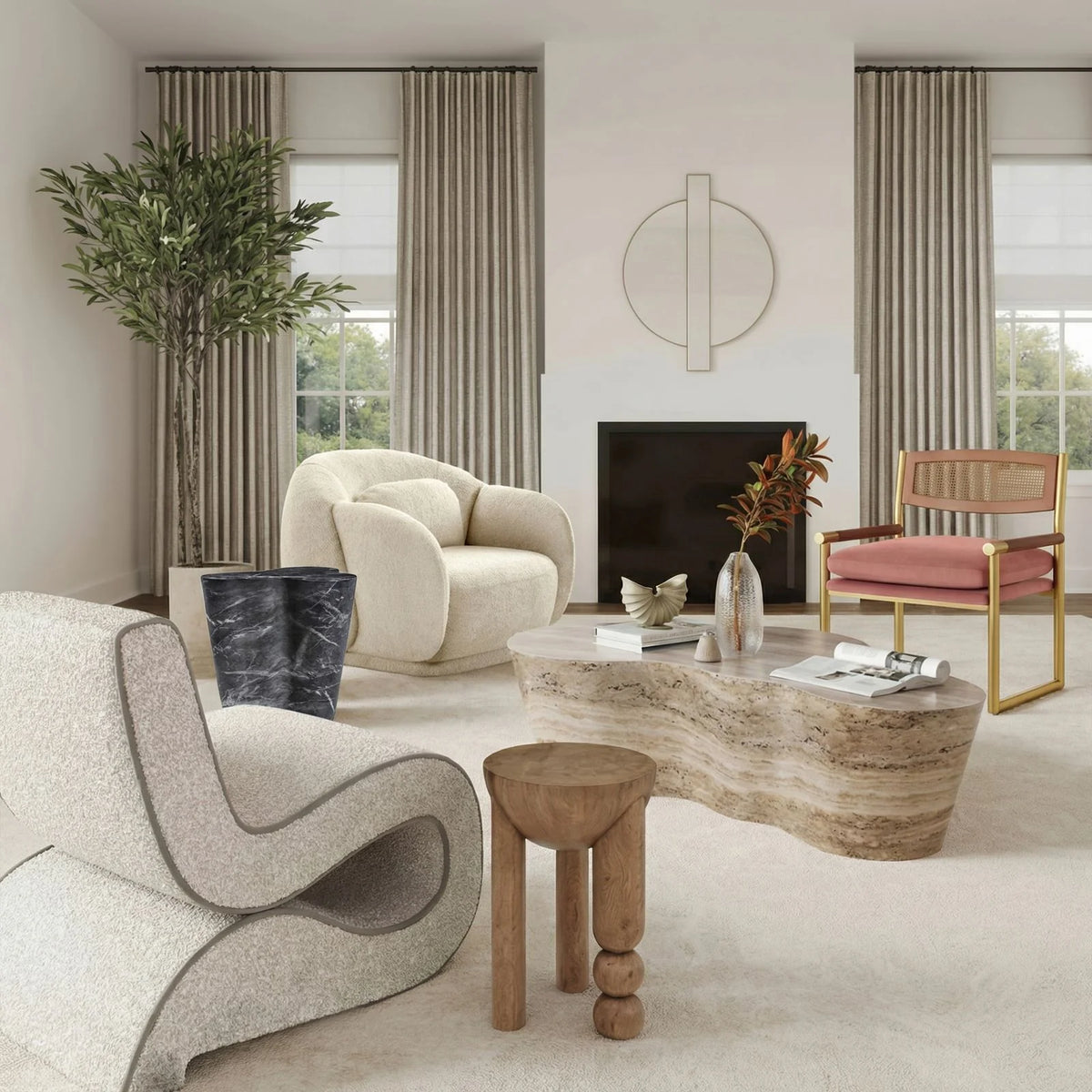Table d'appoint haute en fausse dalle