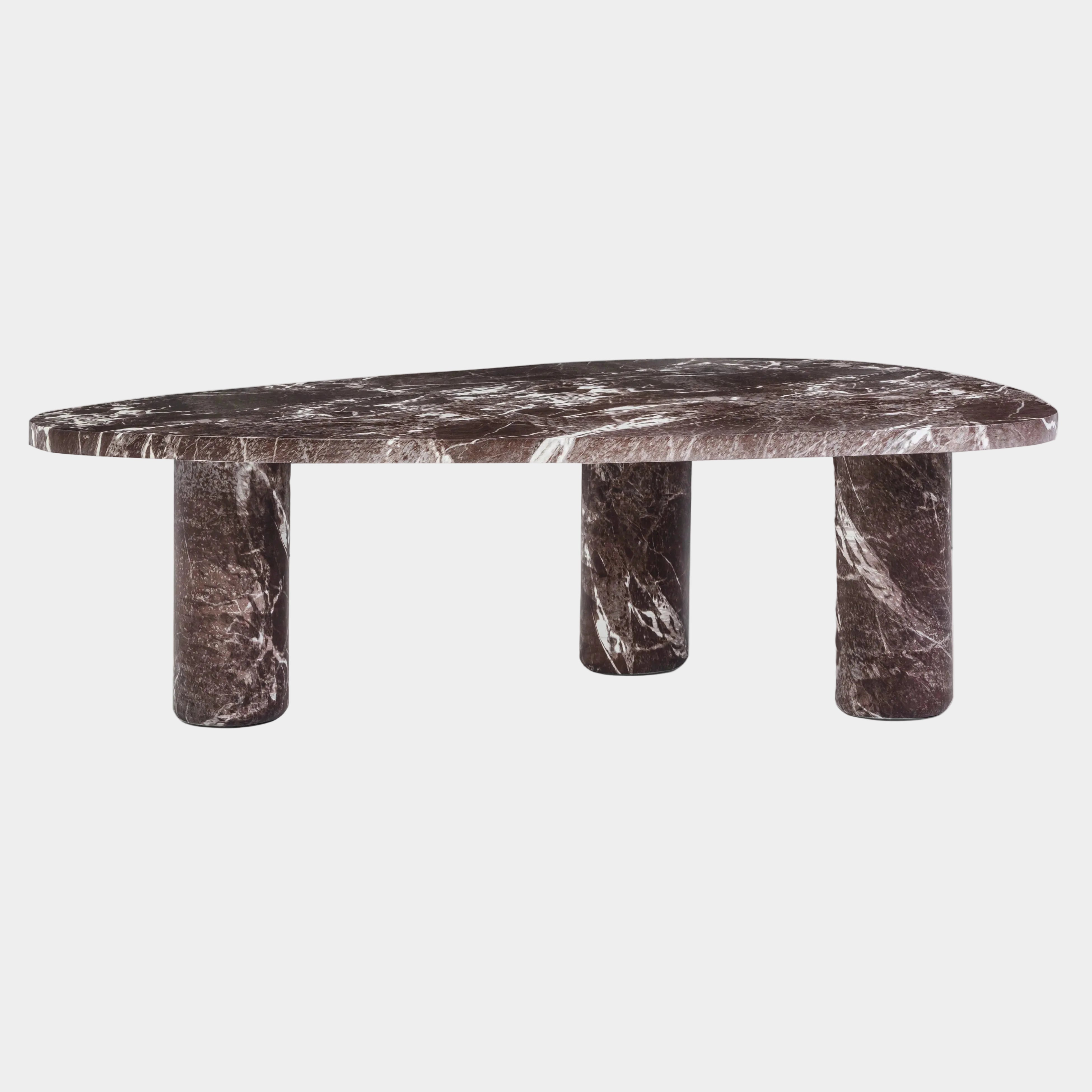 Libby Faux Red Levanto Marble Indoor/Outdoor Coffee Table (36"-48")