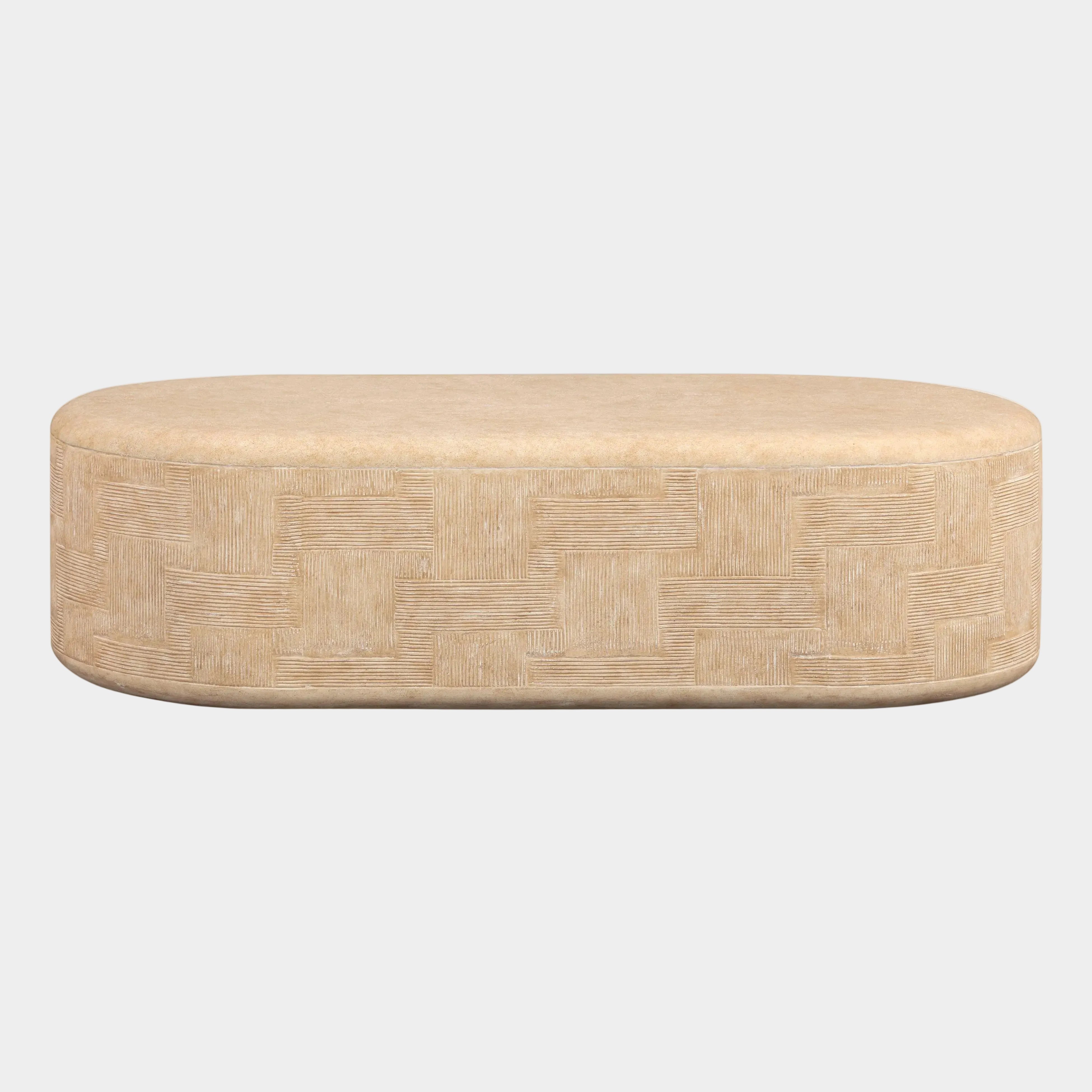 Suraya 55" Indoor/Outdoor Concrete Rounded Coffee Table