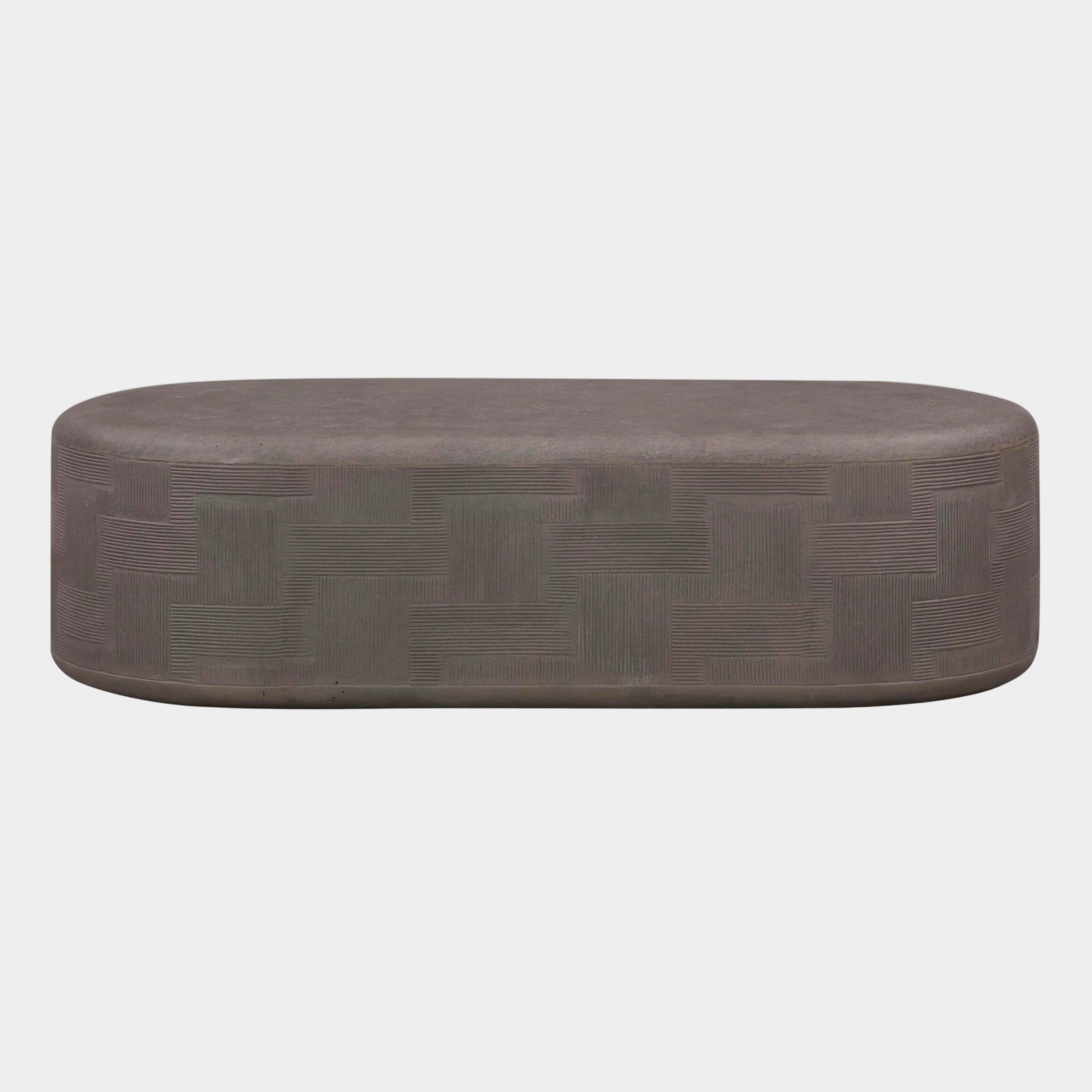 Suraya 55" Indoor/Outdoor Concrete Rounded Coffee Table
