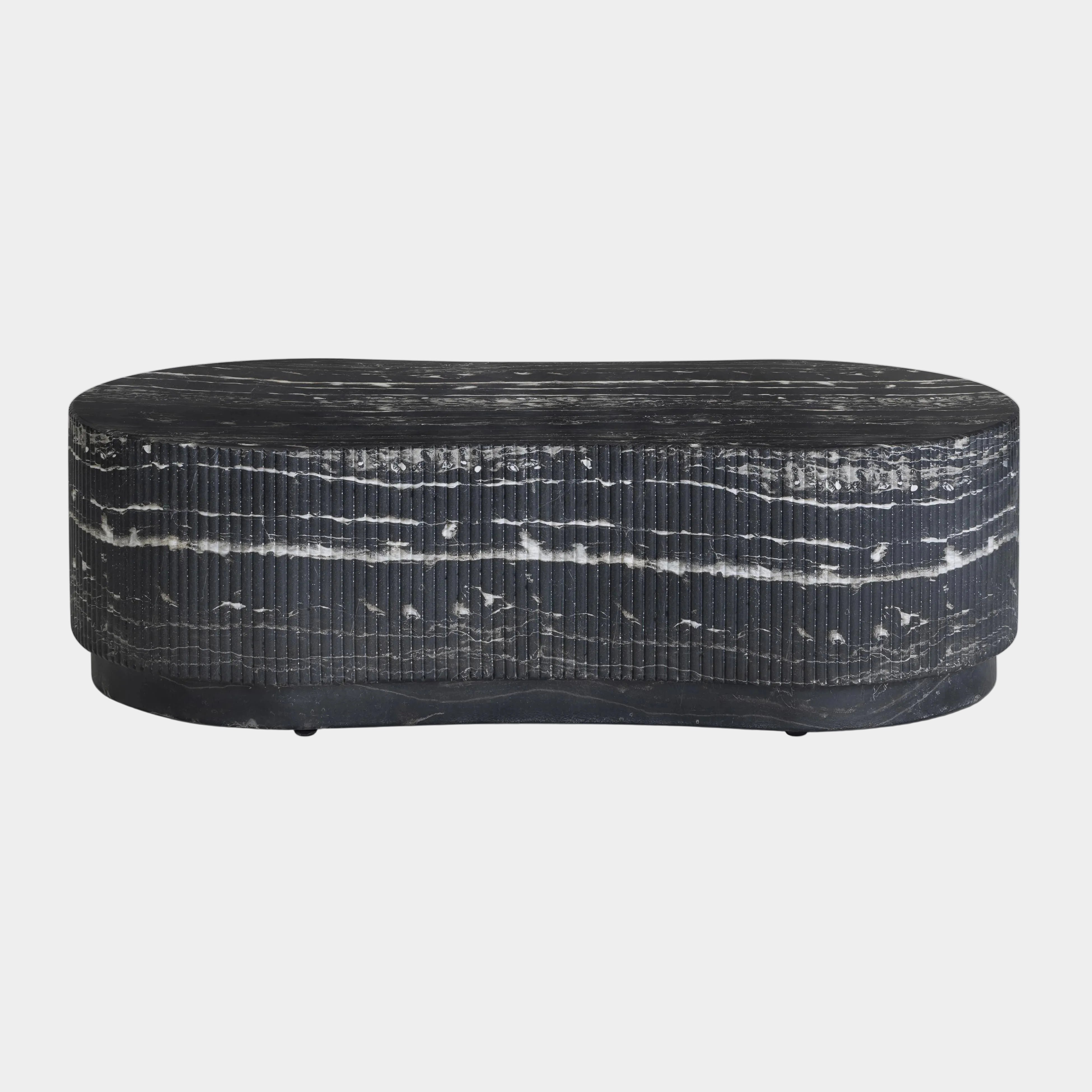 Hades 47" Black Faux Marble Indoor/Outdoor Concrete Coffee Table