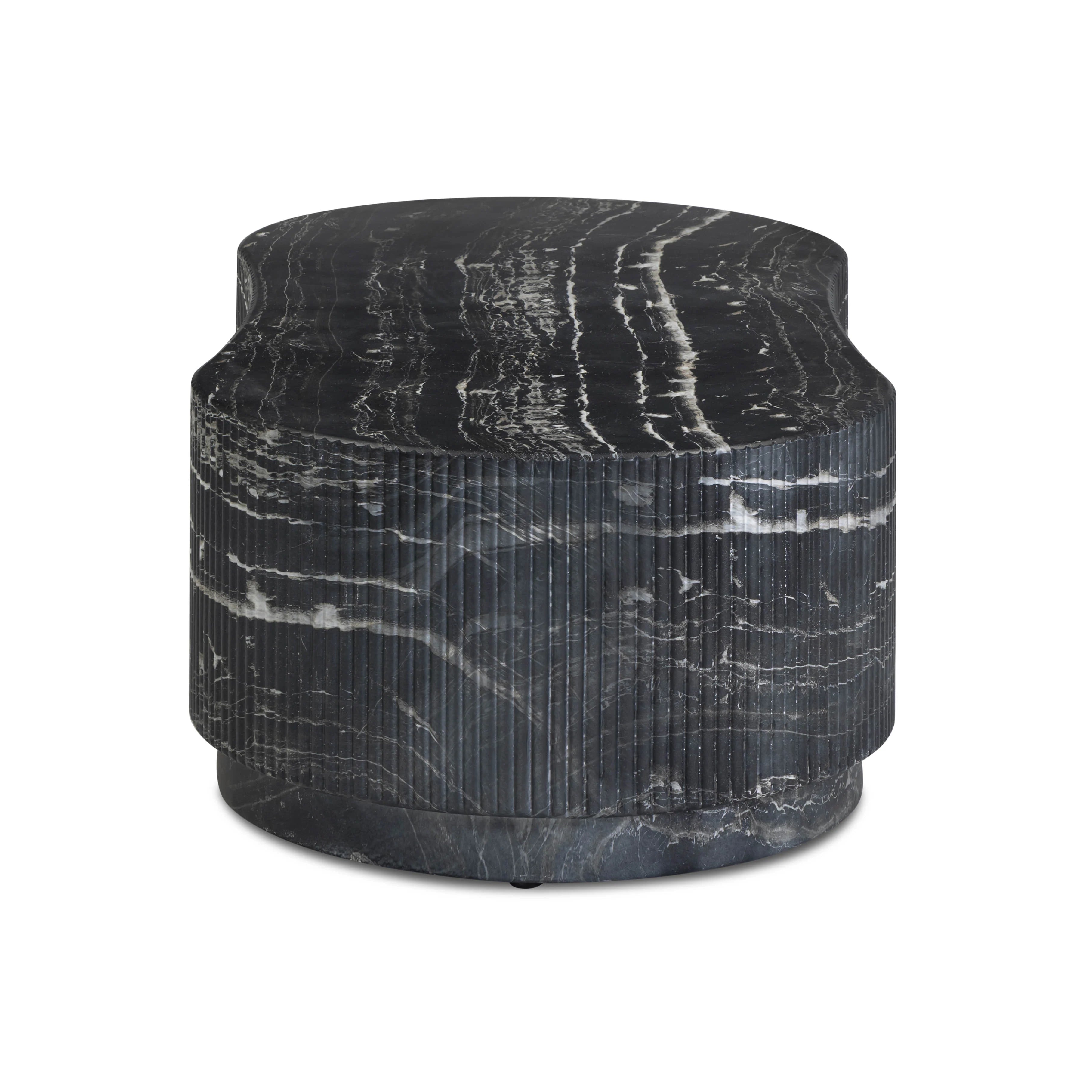Hades 47" Black Faux Marble Indoor/Outdoor Concrete Coffee Table