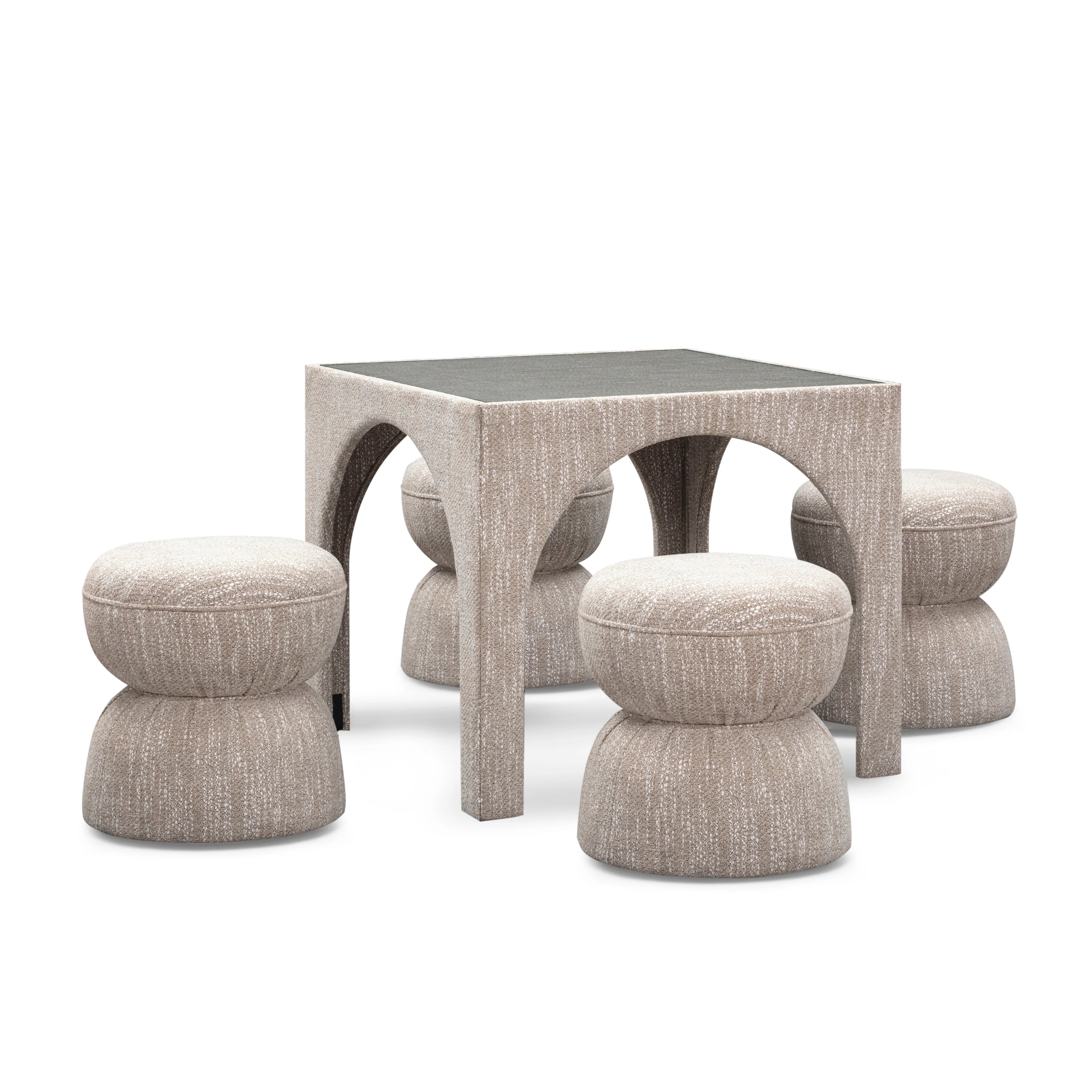 Tomlin Ruched Performance Fabric Game Ottoman