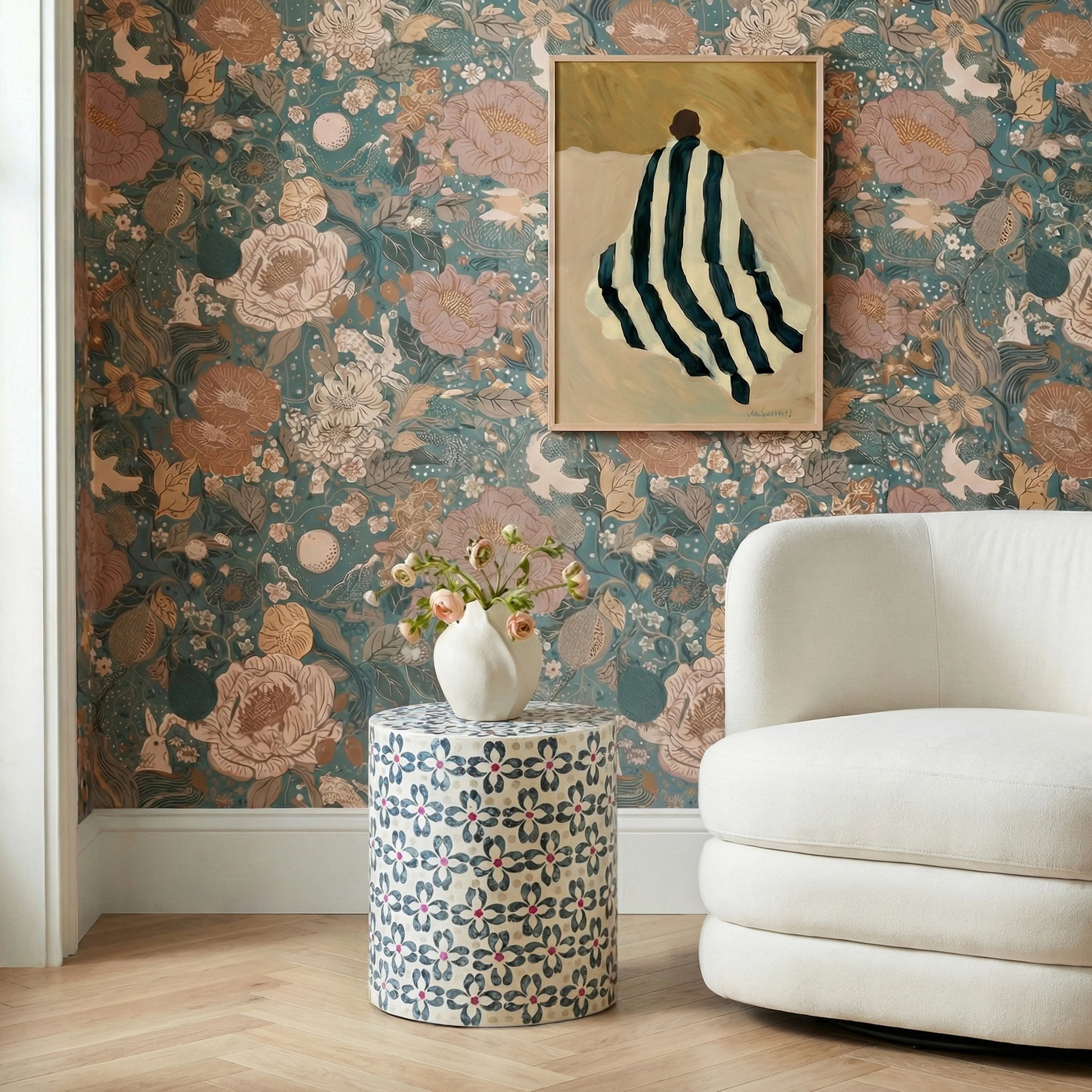 Lorna Capiz Shell Accent Stool