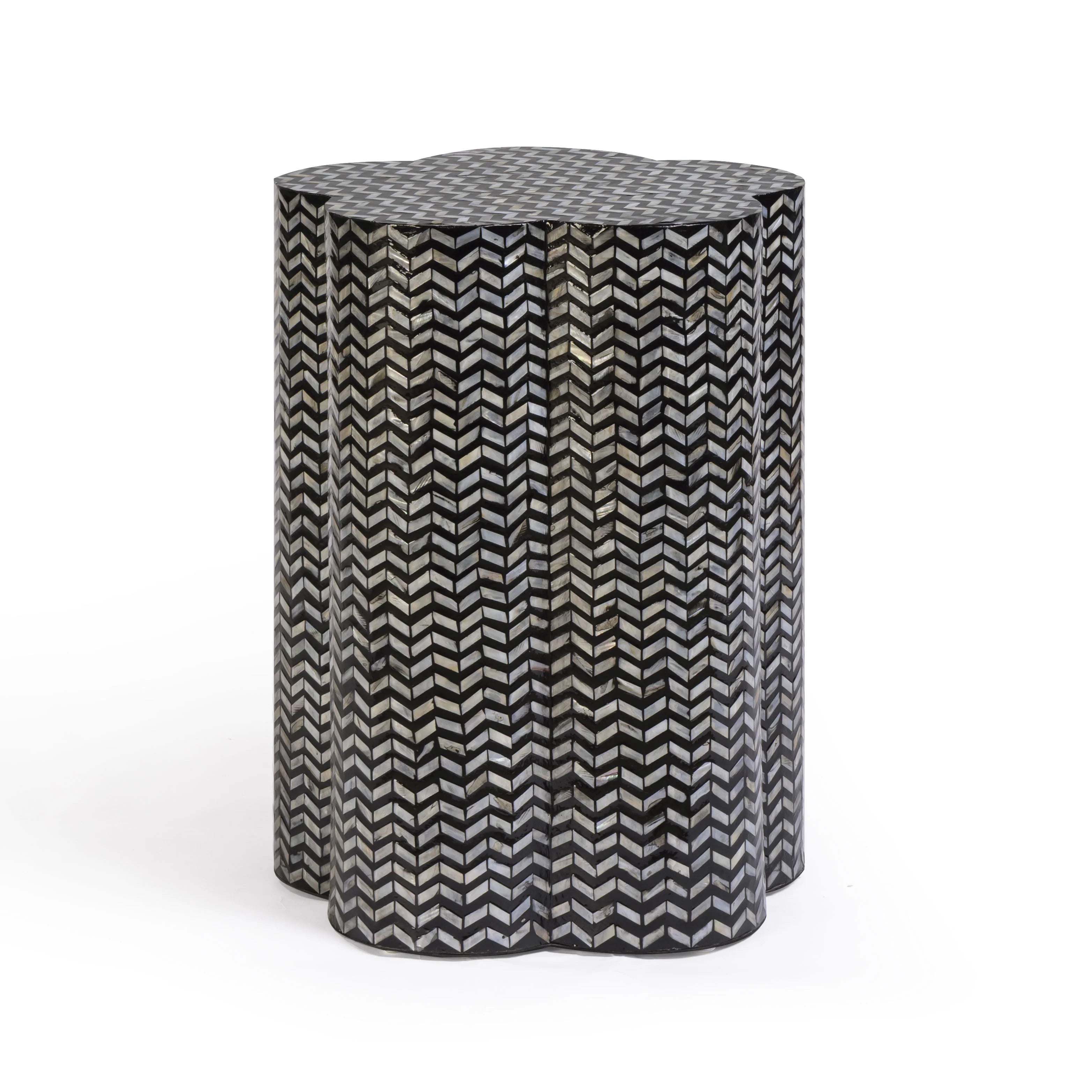 Truffle Black Mother of Pearl Shell Side Table