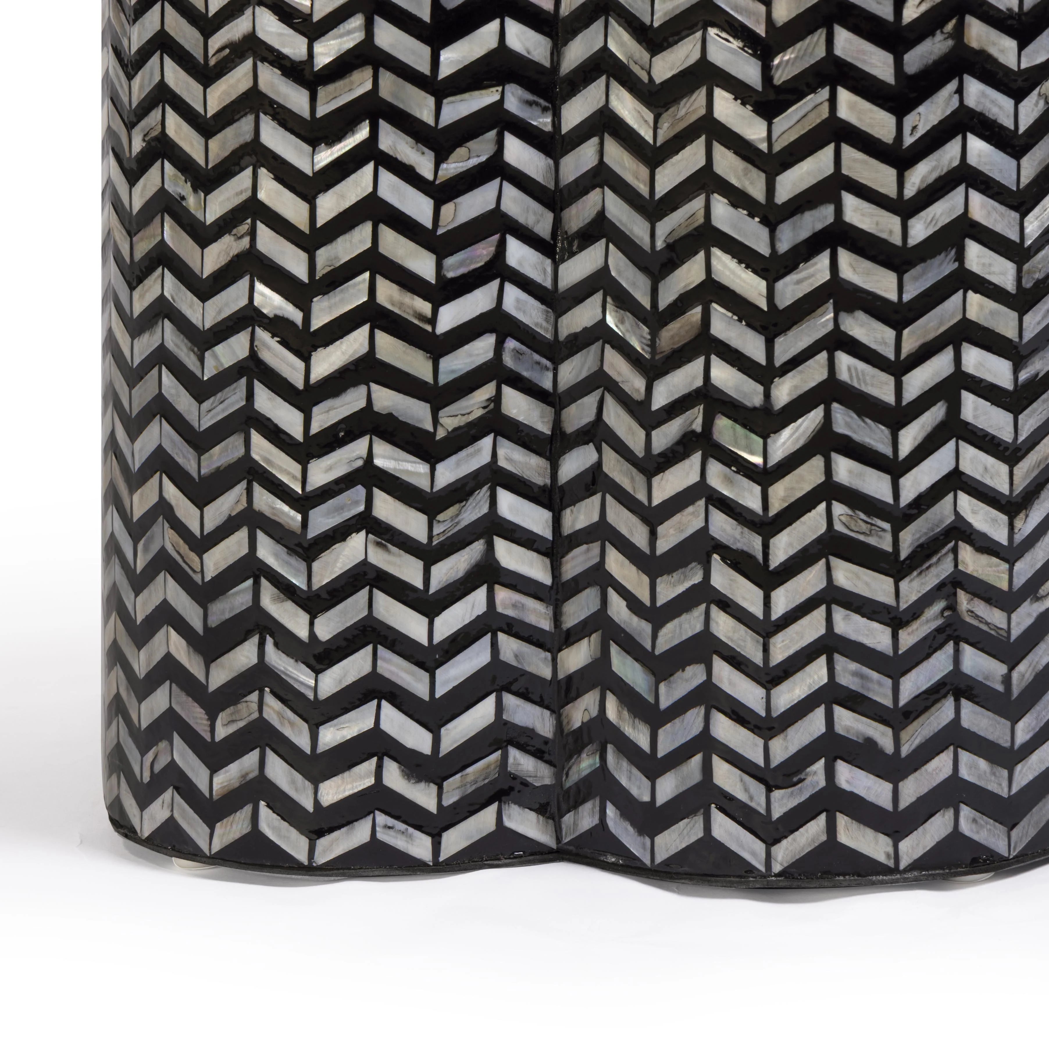 Truffle Black Mother of Pearl Shell Side Table