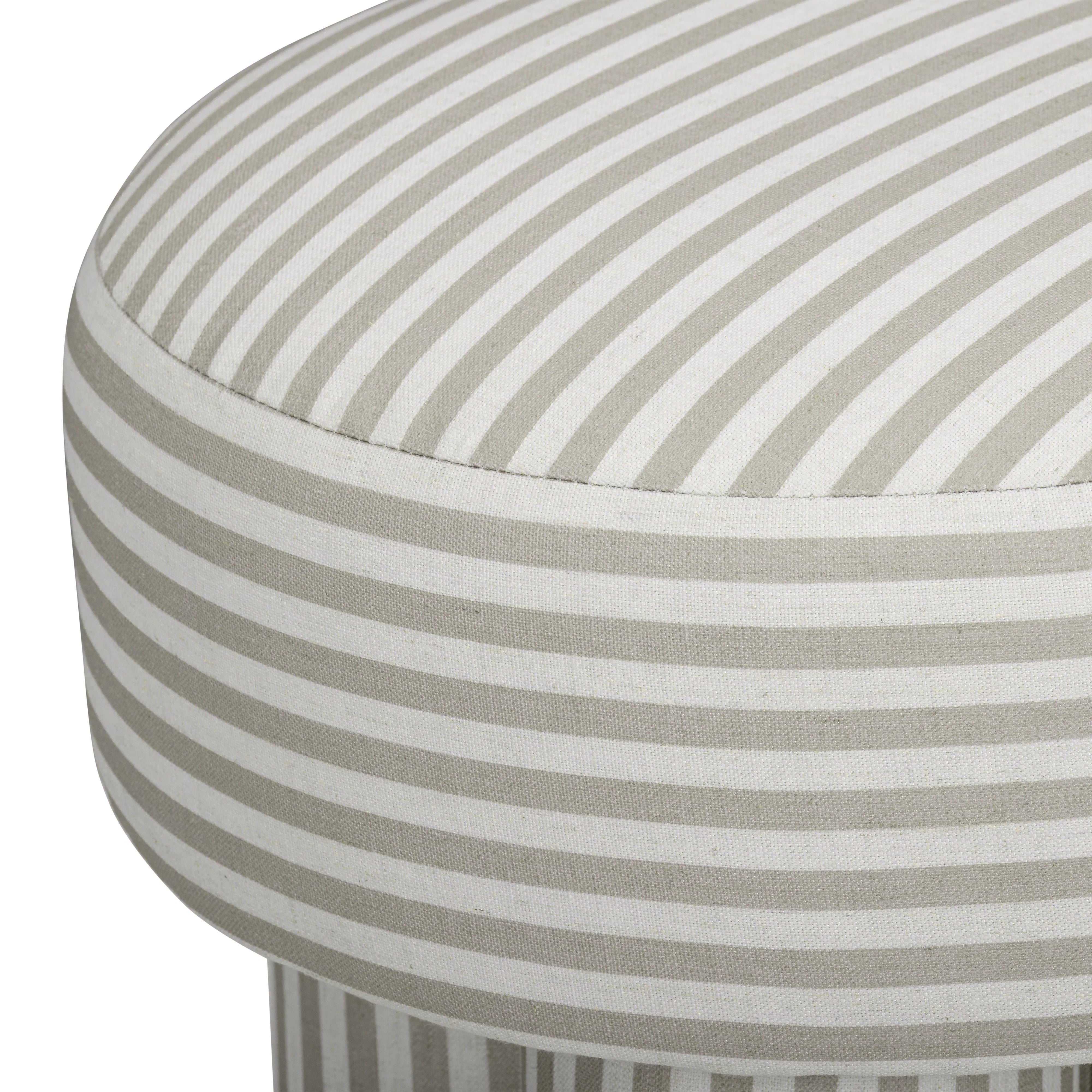 Masha Striped Performance Linen Accent Stool