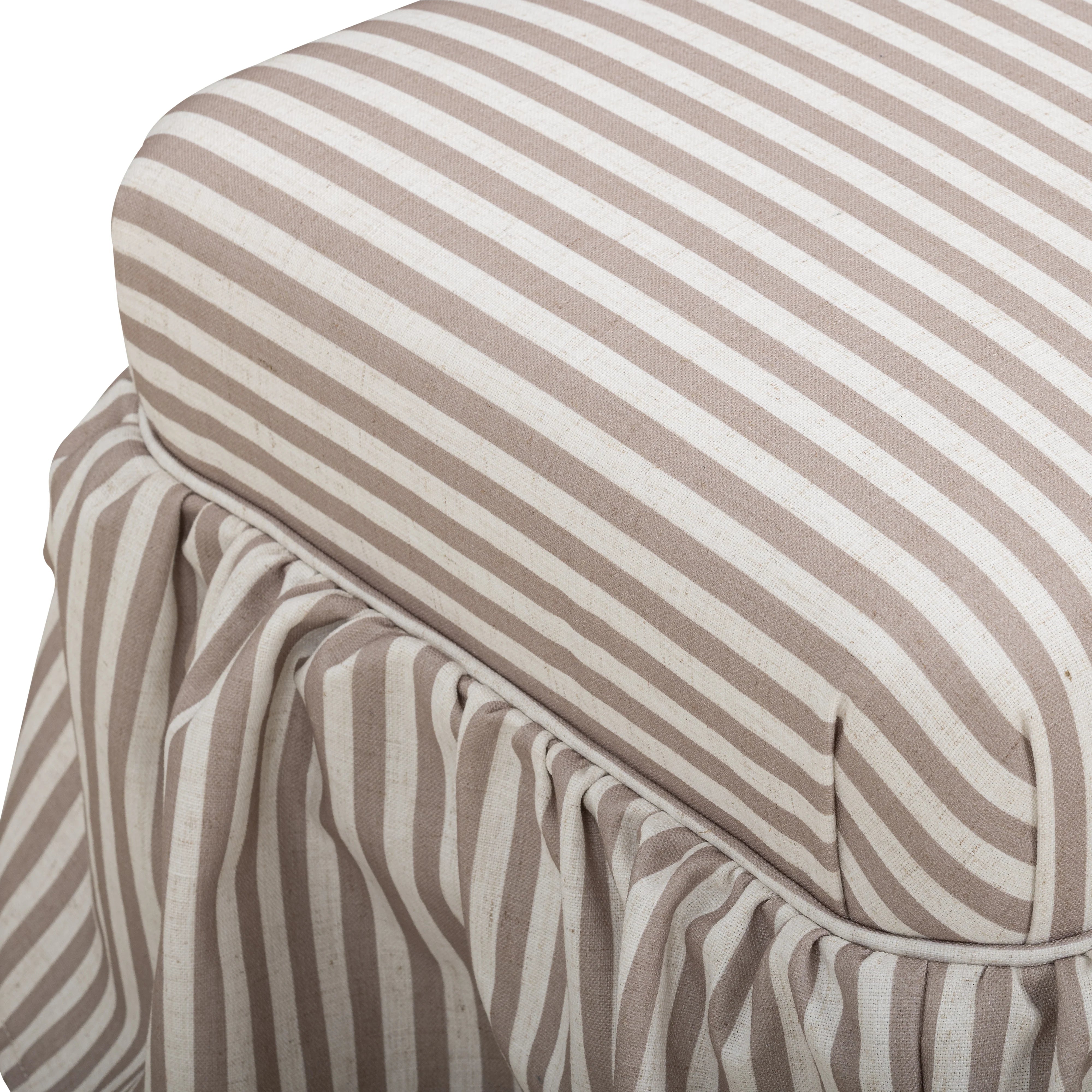 Gertrude Striped Performance Linen Skirted Ottoman