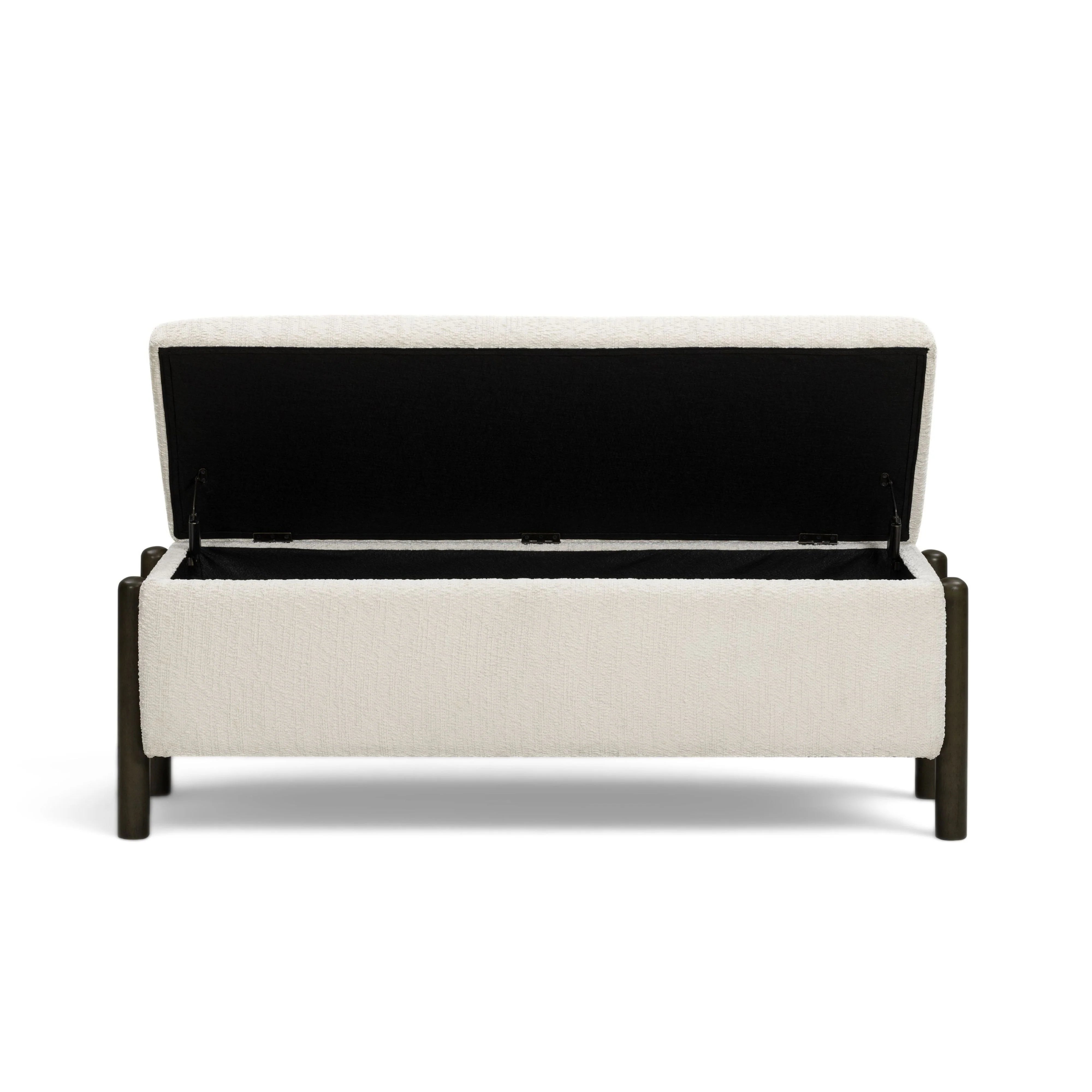 Abby 52" Nubby Fabric Storage Bench