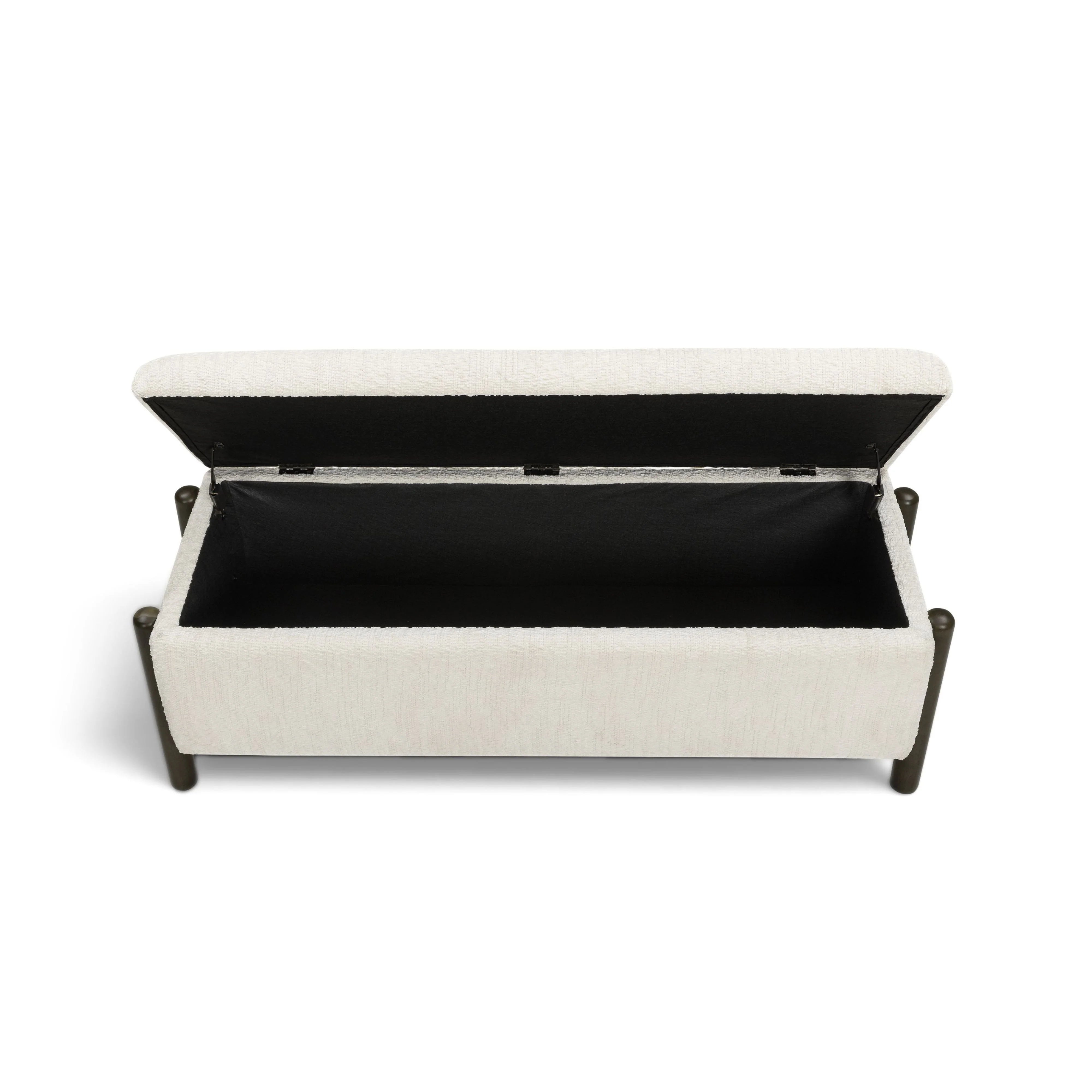 Abby 52" Nubby Fabric Storage Bench