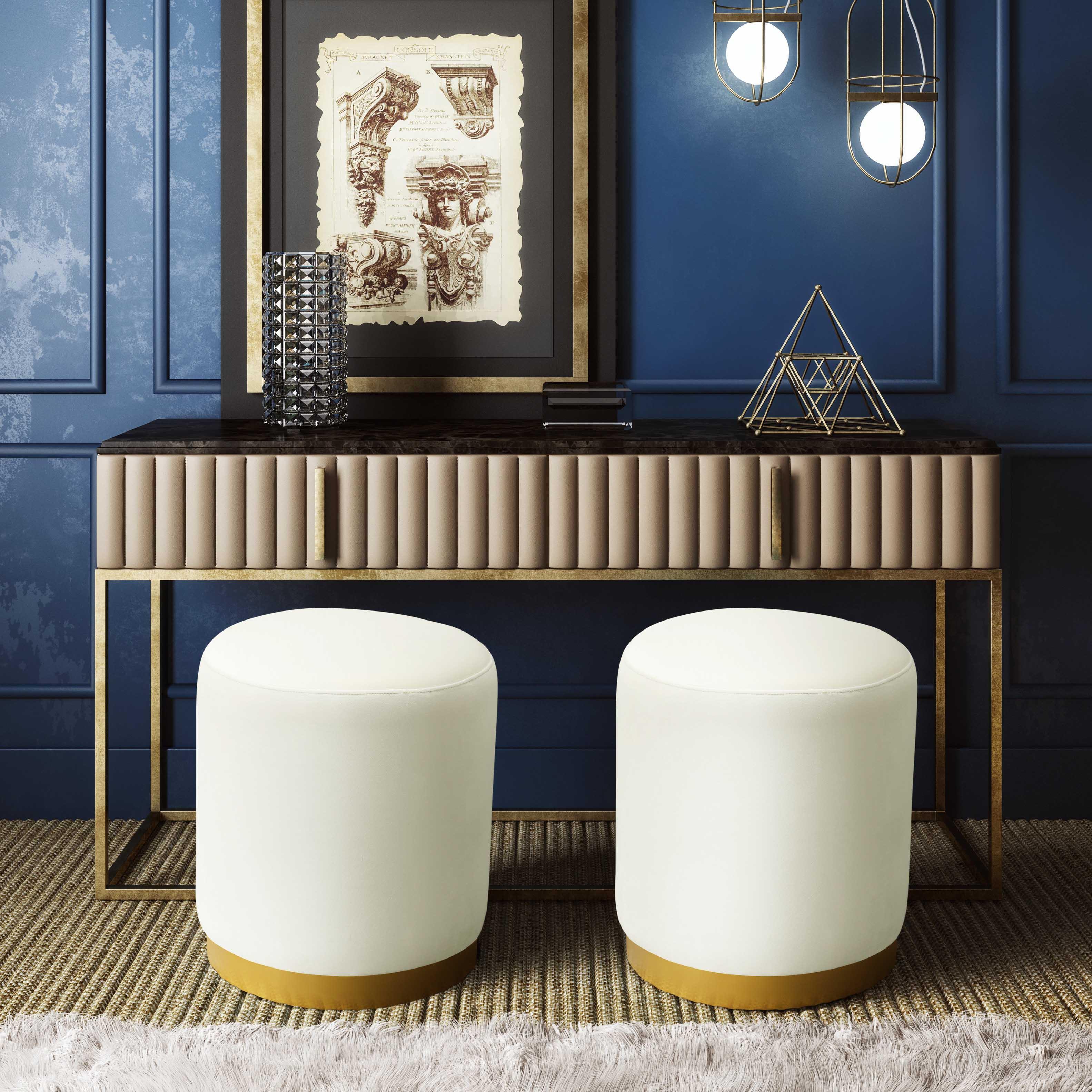 Opal Performance Velvet Ottoman