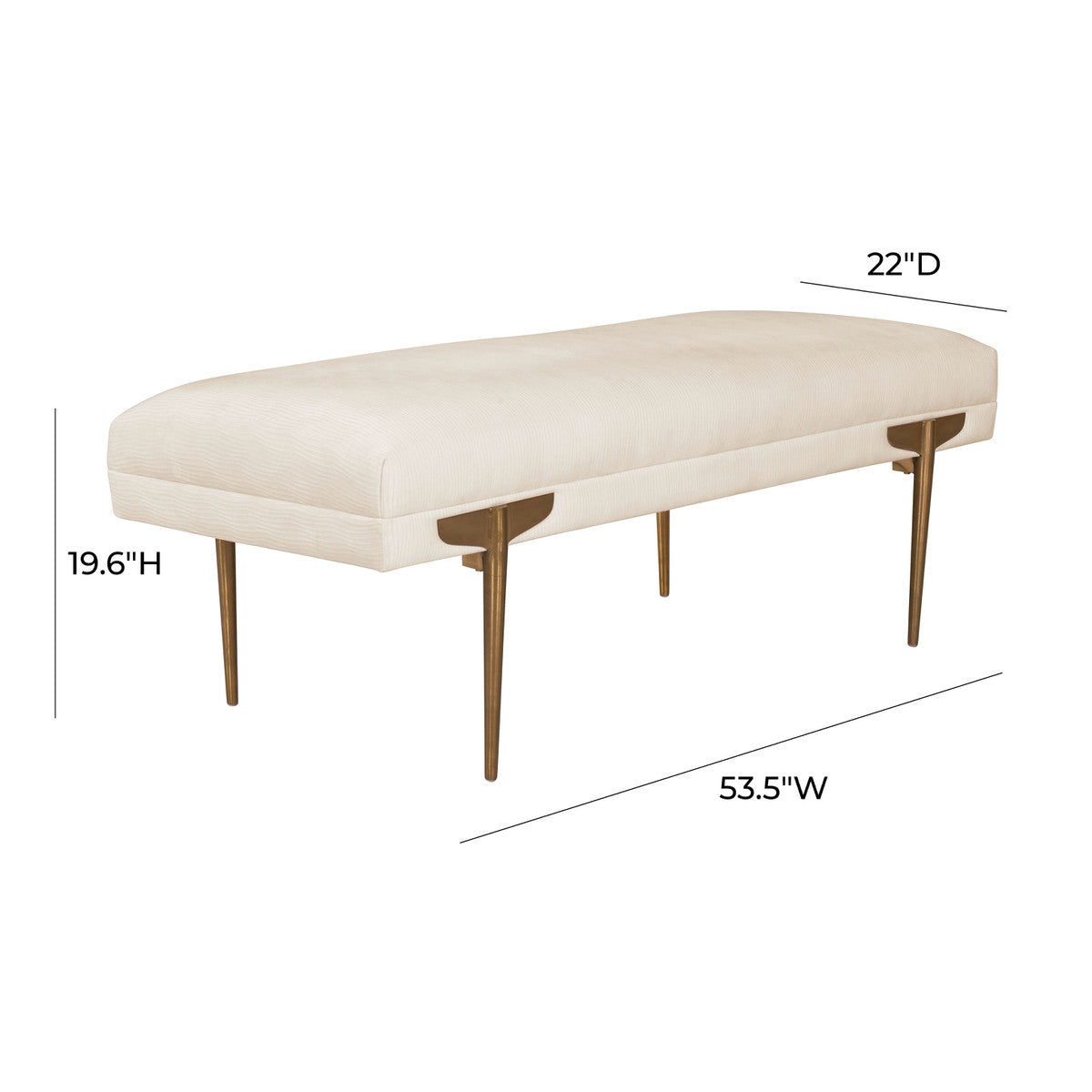 Banc Brno en velours ondulé