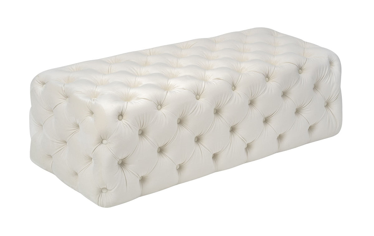 Pouf en velours crème Kaylee