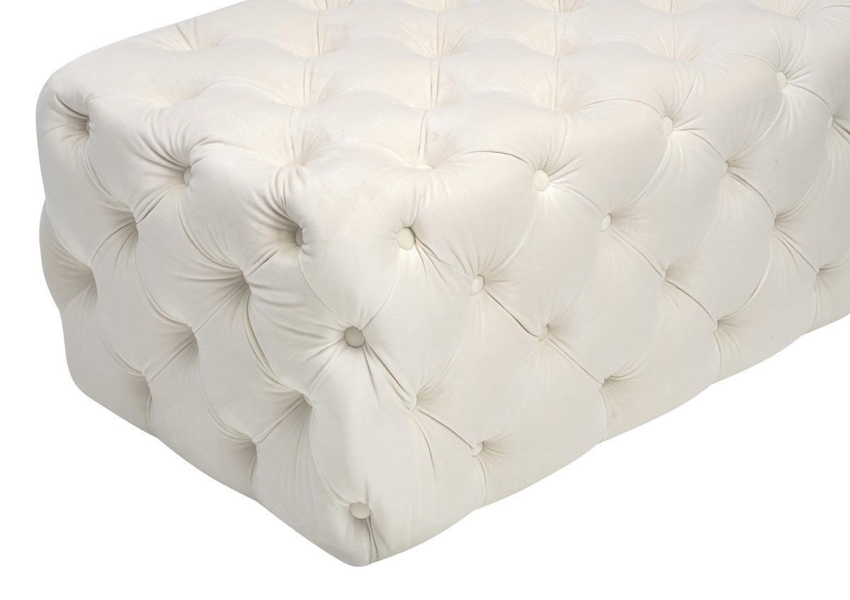 Pouf en velours crème Kaylee
