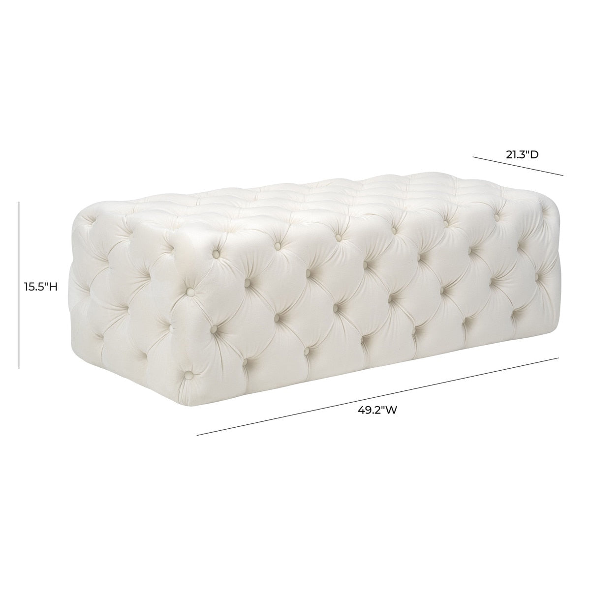 Pouf en velours crème Kaylee