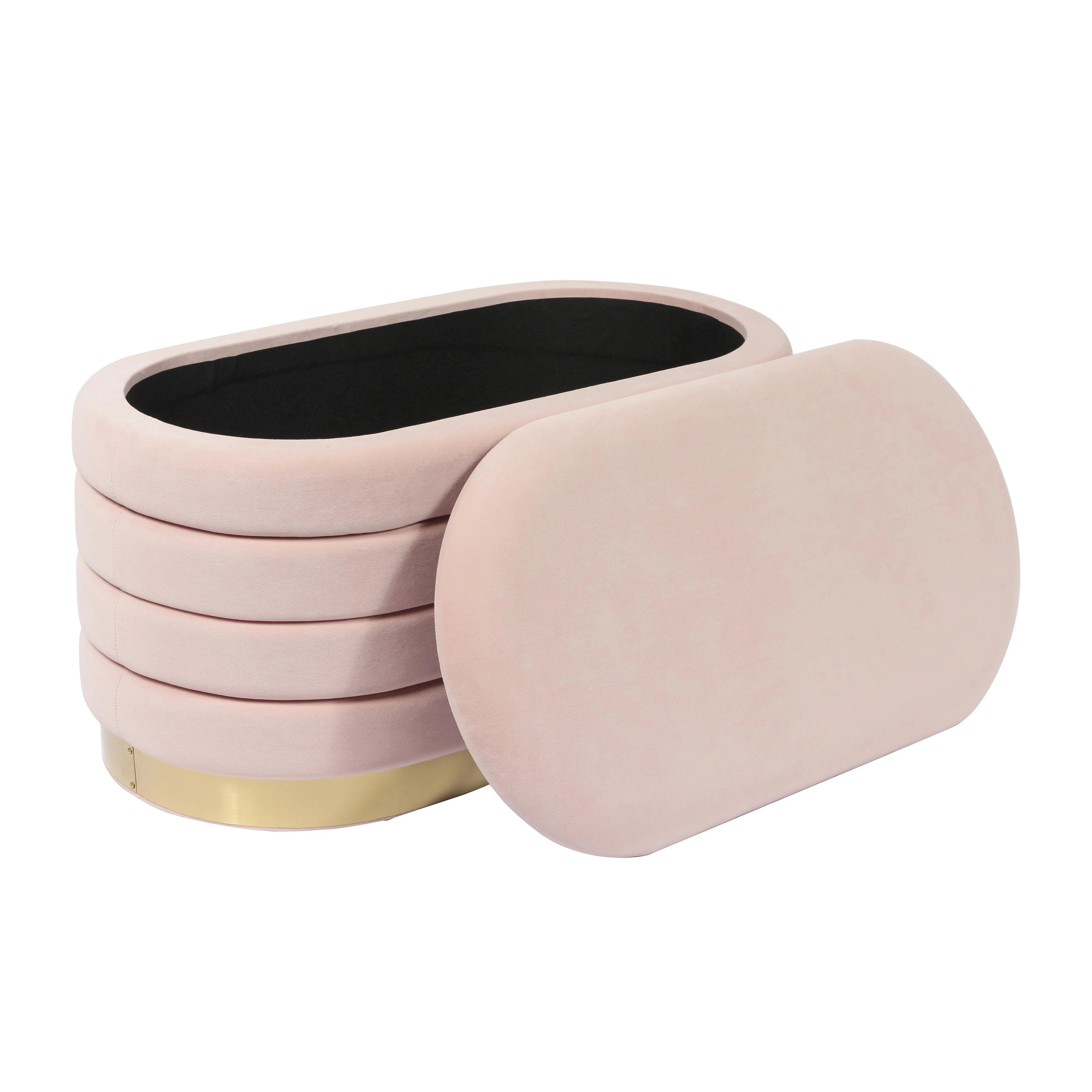 Banc de rangement en velours Lillian