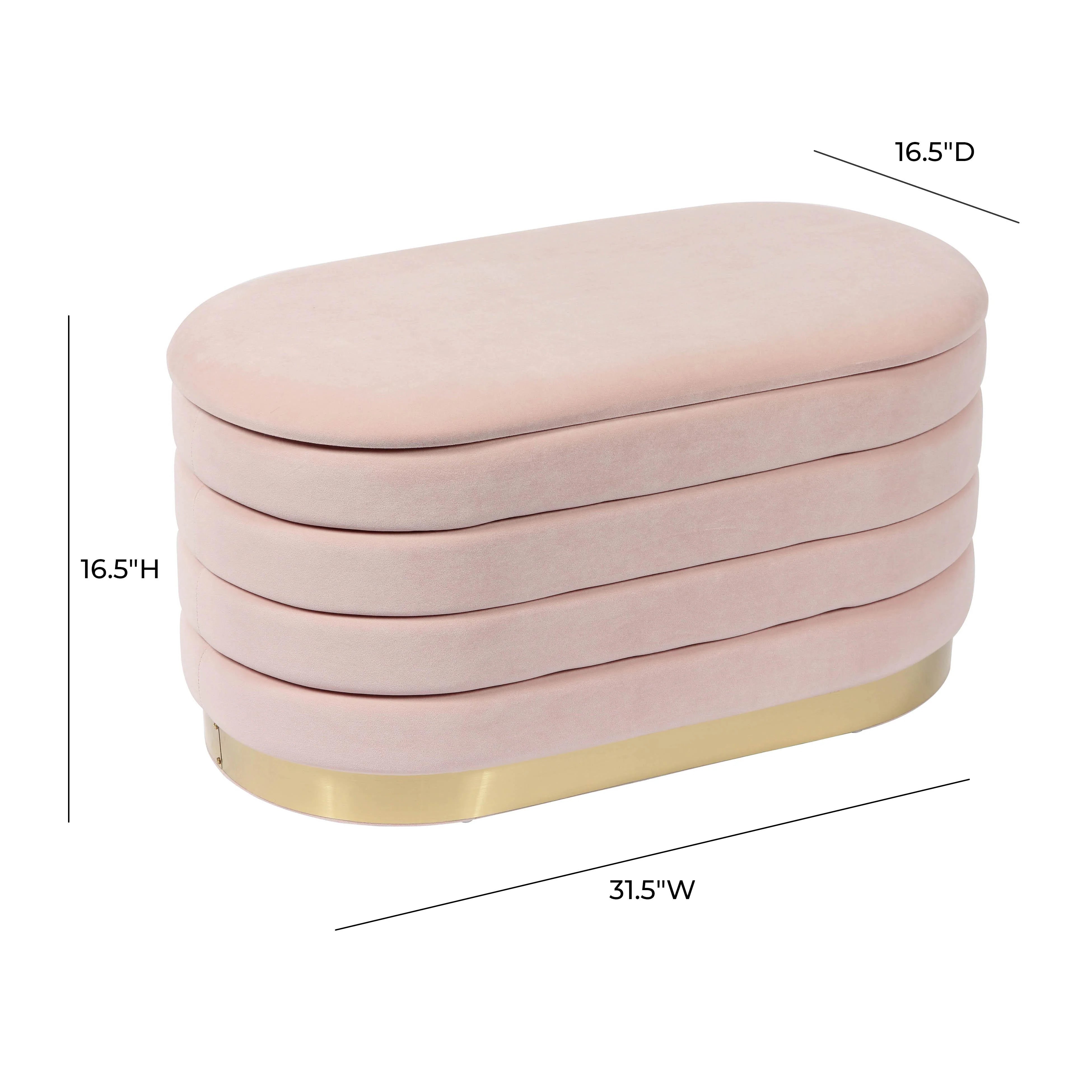 Banc de rangement en velours Lillian