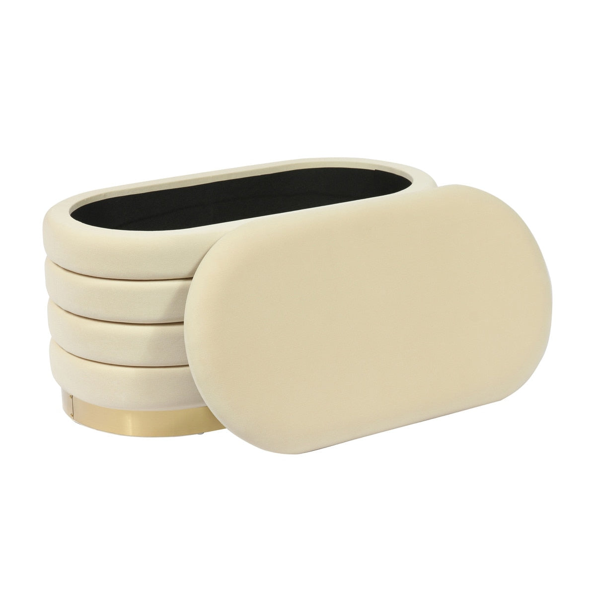 Banc de rangement en velours Lillian