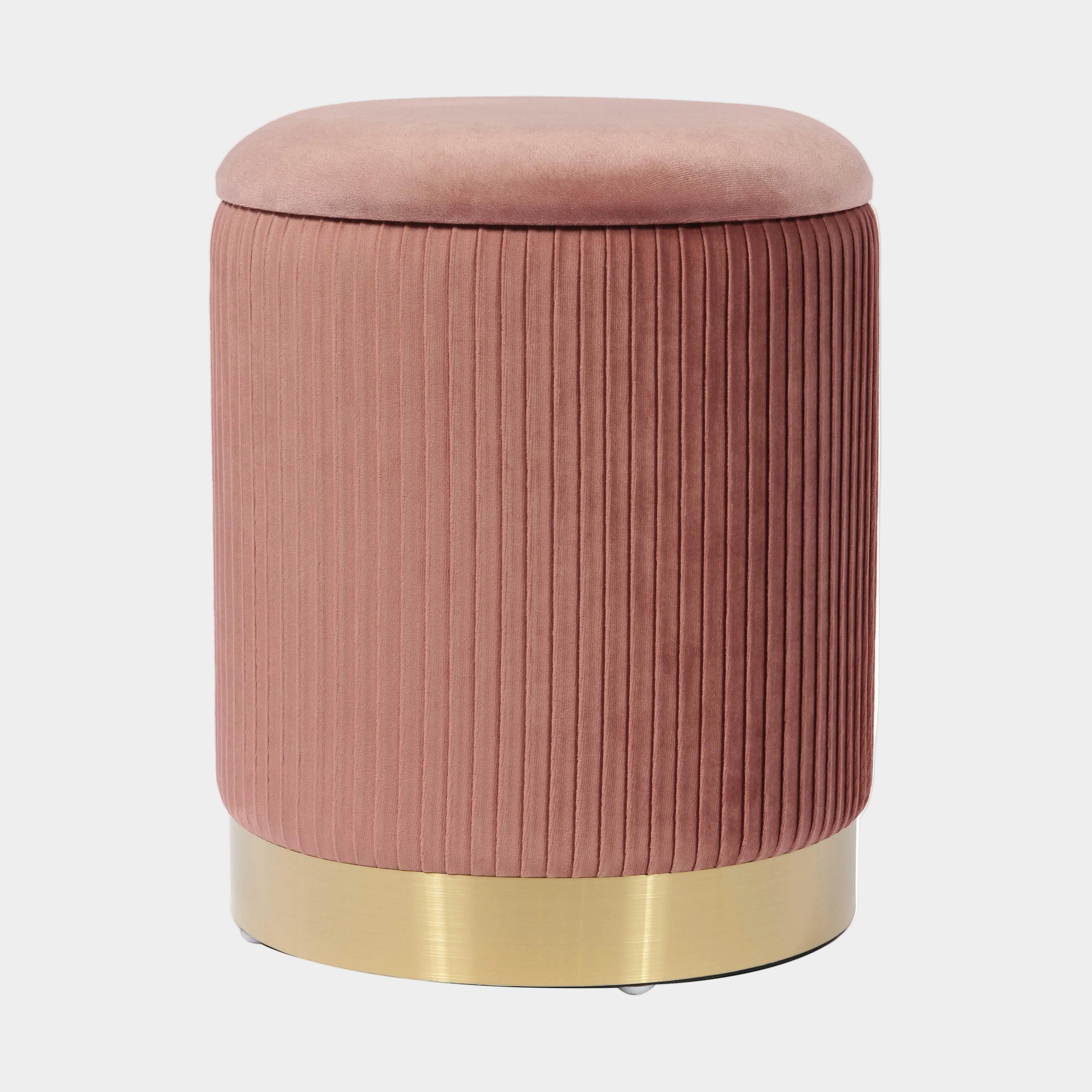 Zoe Performance Velvet Storage Ottoman